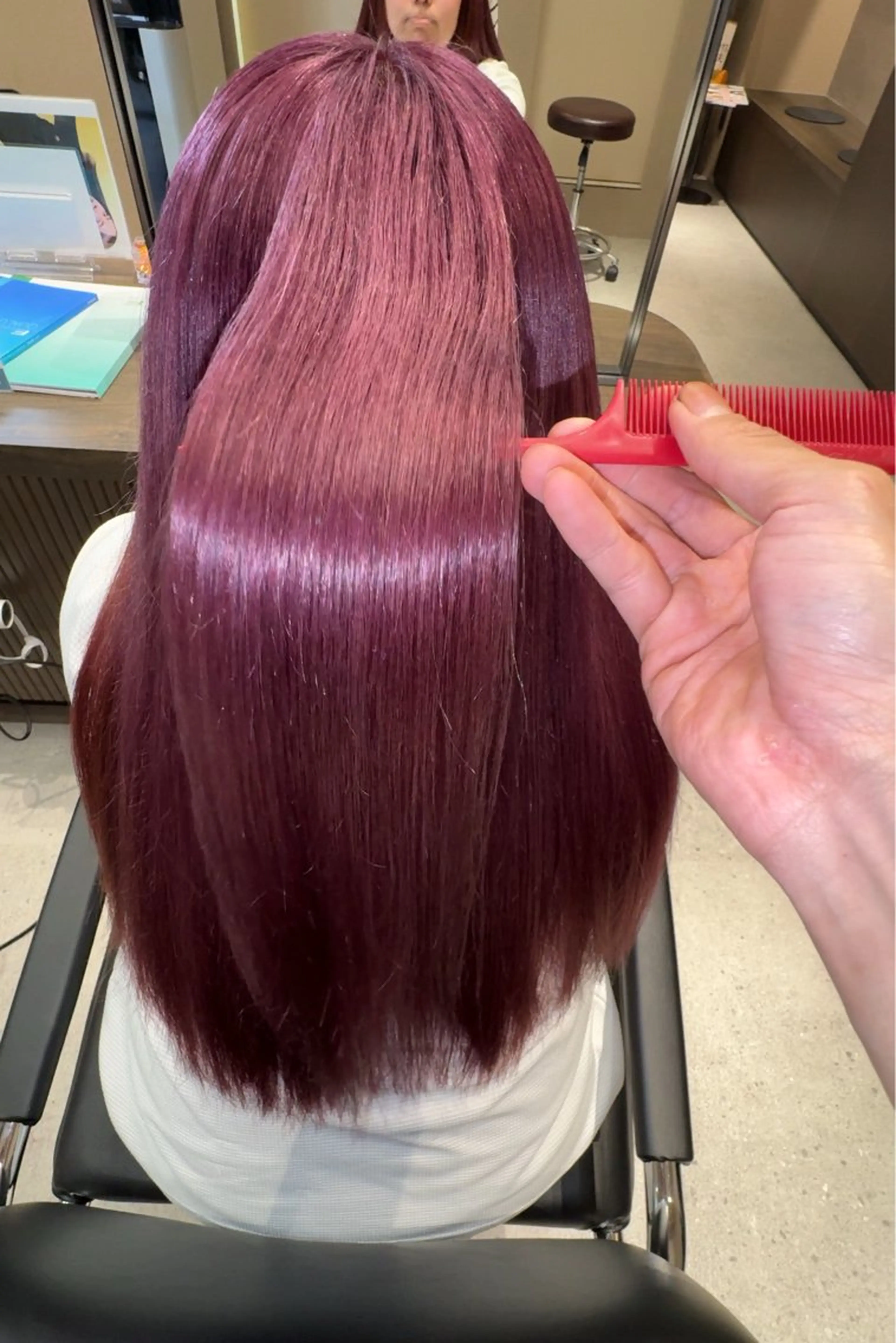 ロング 髪質改善 トリートメント 酸熱トリートメント トリートメント ブリーチなしカラー✨ ダブルカラー✨ワタベのヘアスタイル