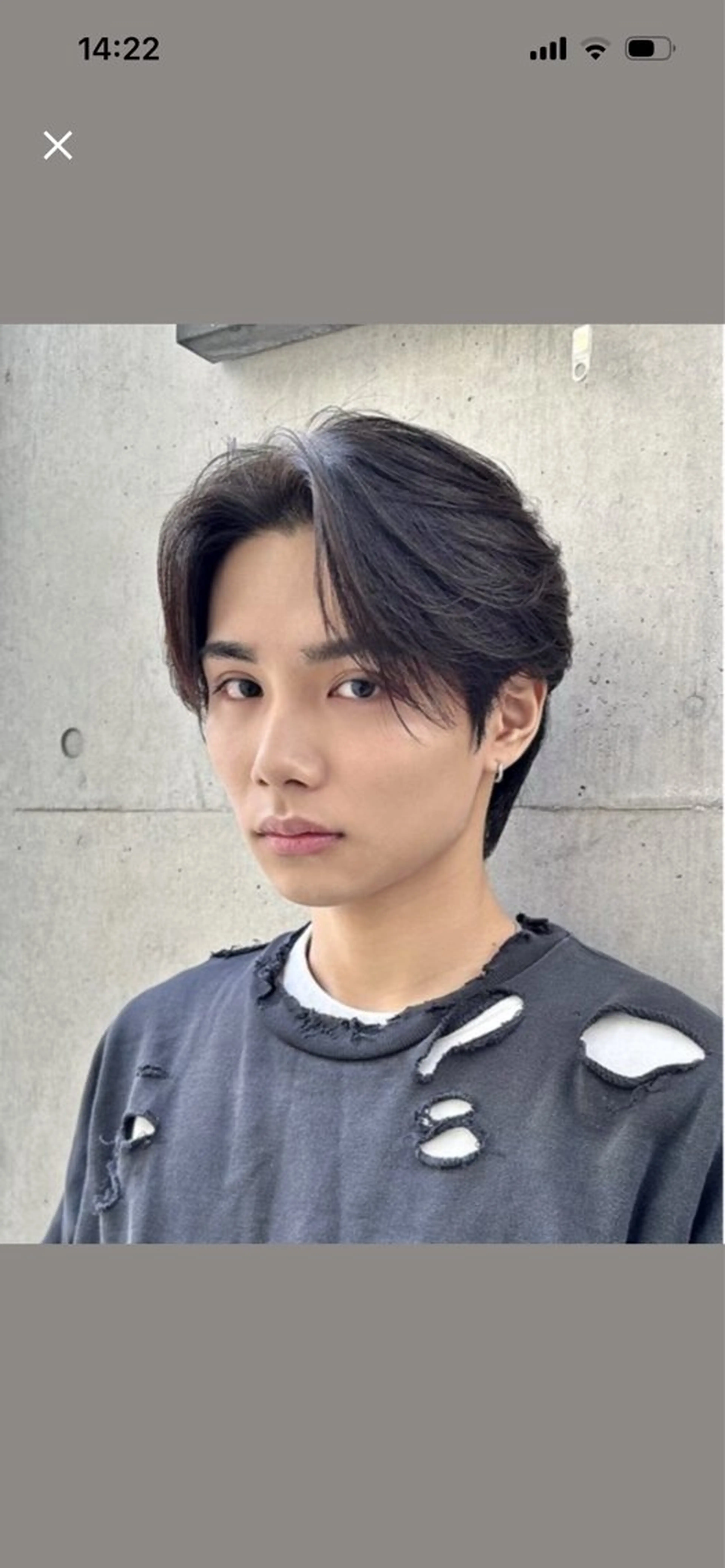 メンズ センターパート ウルフ/ミディアムのヘアスタイル