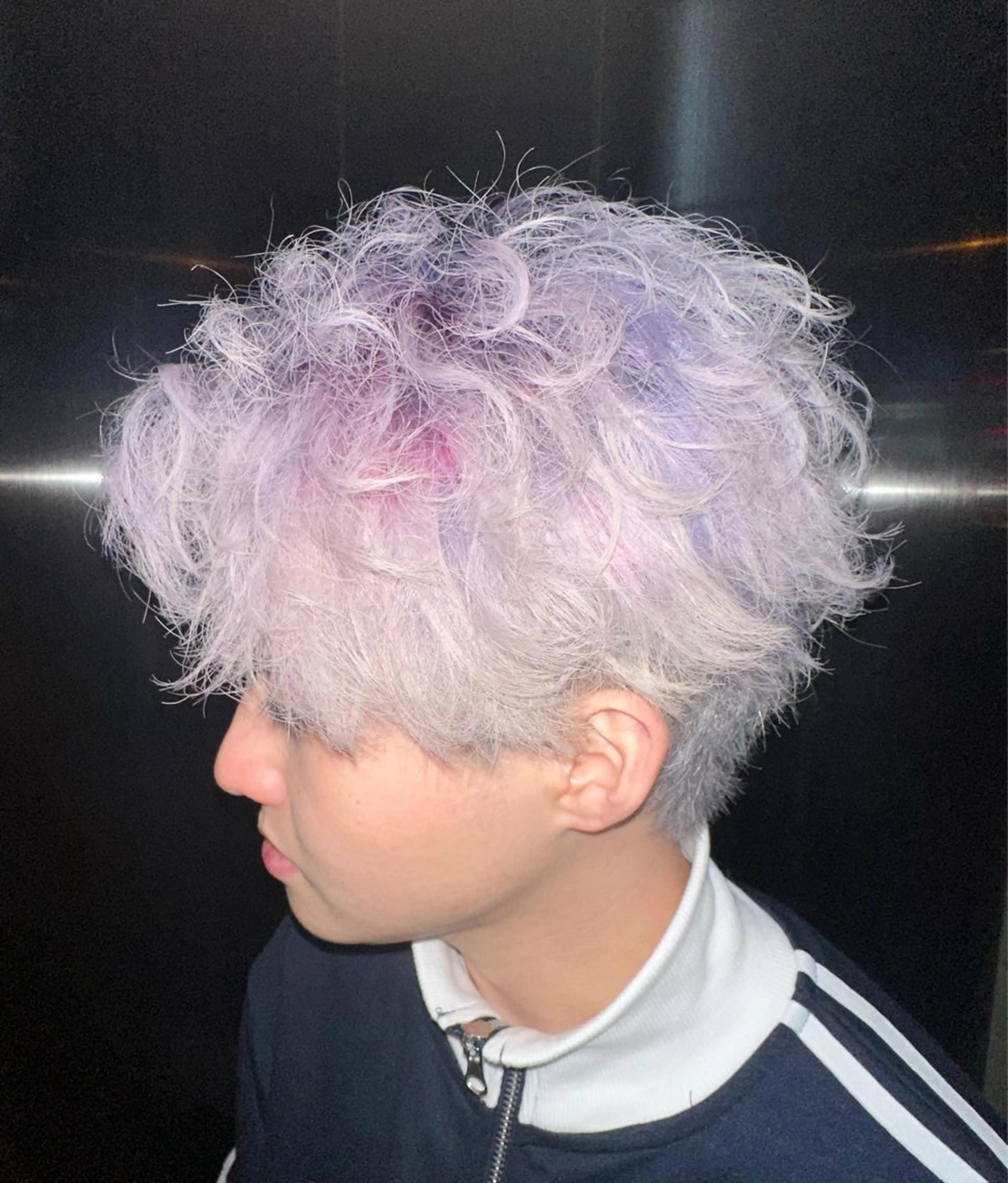 セミロング カラー メンズ ヘアカラー ホワイトカラー/梅田 デザインカラー/しんのヘアスタイル