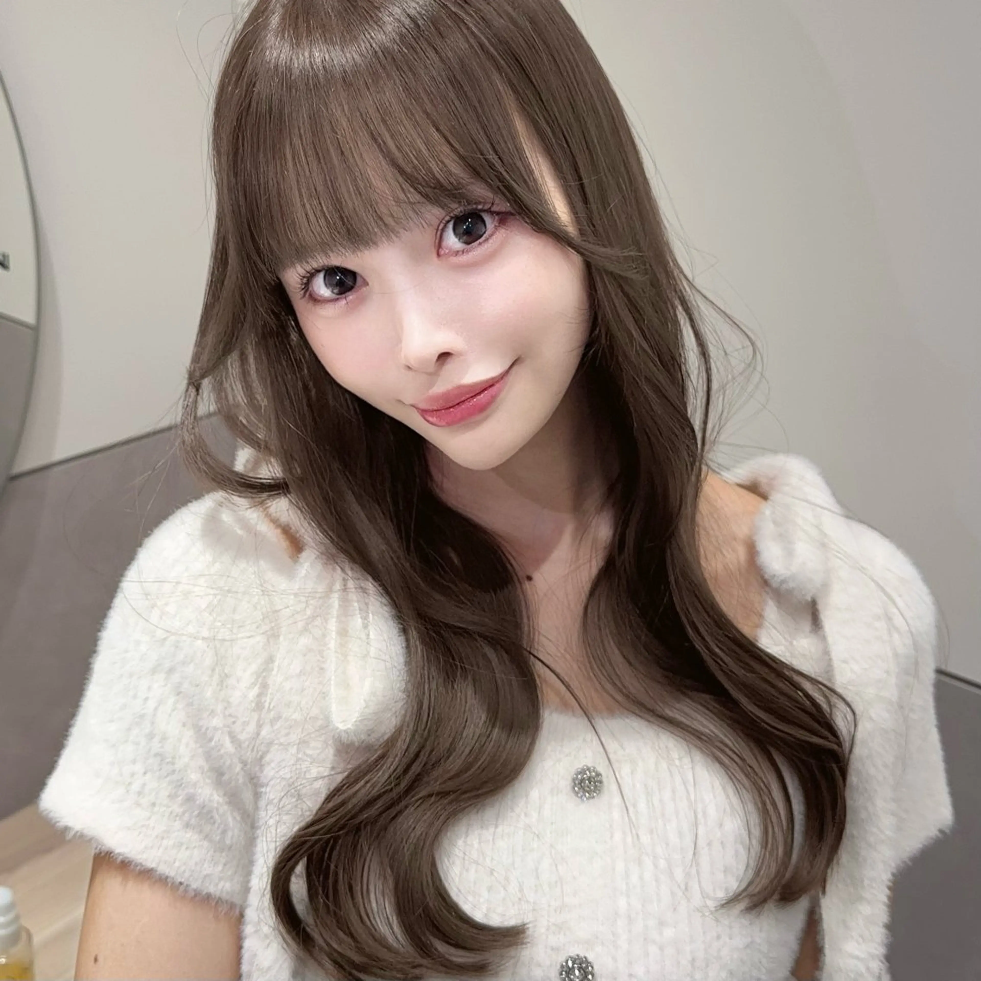 ミディアム くびれヘア レイヤーカット カット ヘアカラー トリートメント 顔周りレイヤー/新宿 /モテ艶カラー/航介のヘアスタイル