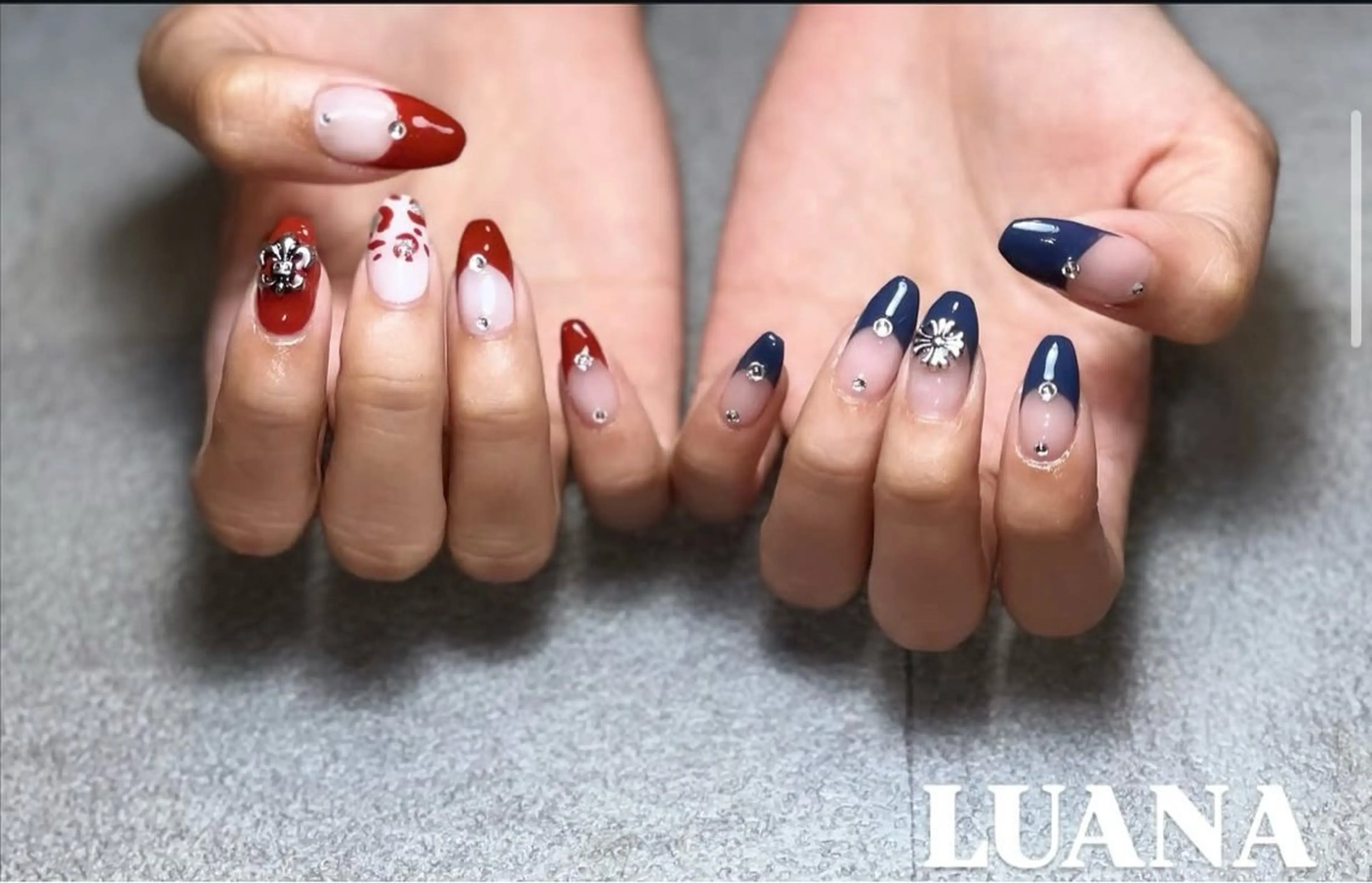 ネイル アニマル柄 フレンチネイル nail salon LUANAのネイルデザイン
