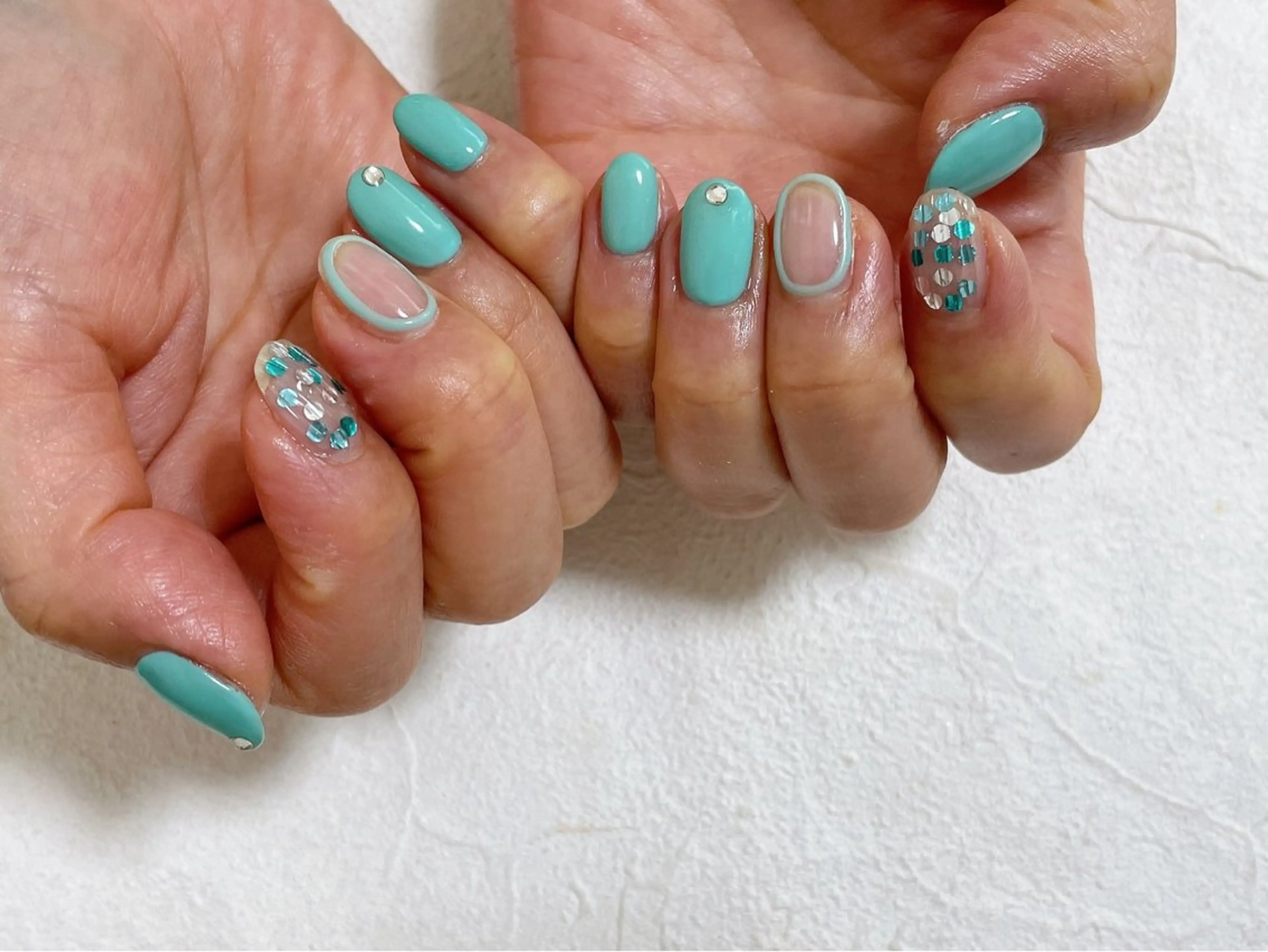 ネイル オーロラネイル フットネイル フレンチネイル ジェルネイル マグネットネイル kiki nail たまプラーザのネイルデザイン