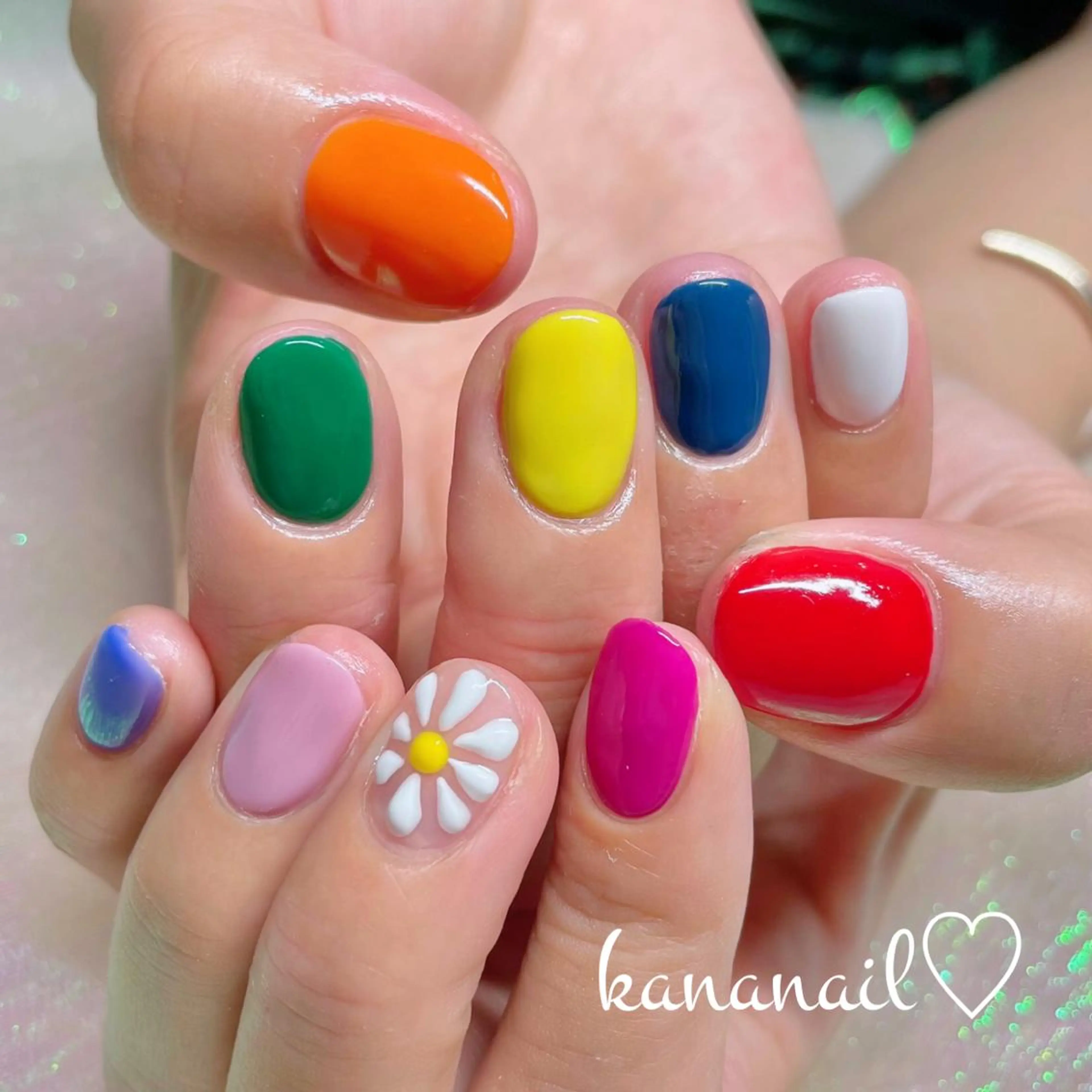 ネイル フラワーネイル ワンカラーネイル ぷっくりネイル kananail ♡のネイルデザイン
