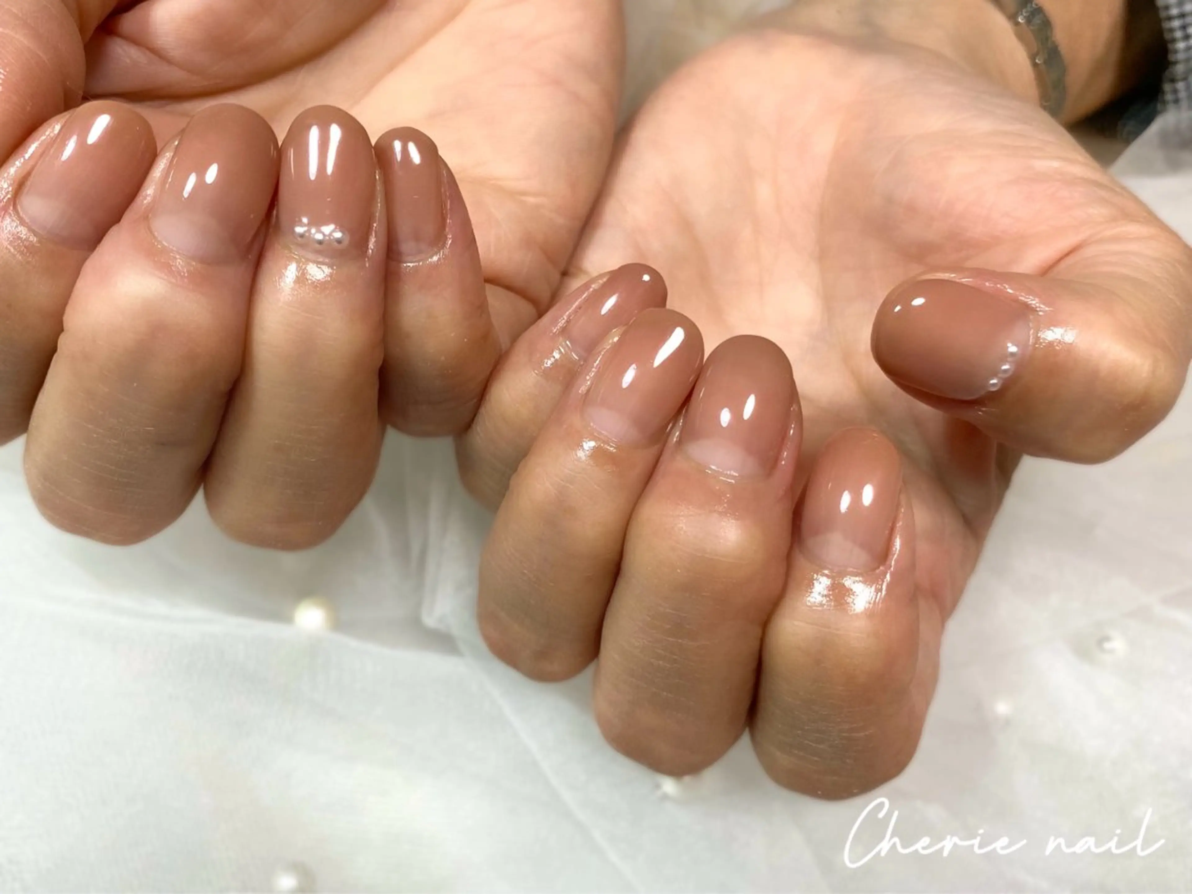 ネイル ジェルネイル グラデーション オフィスネイル ピンク ピンクベージュ Cherienail yunaのネイルデザイン