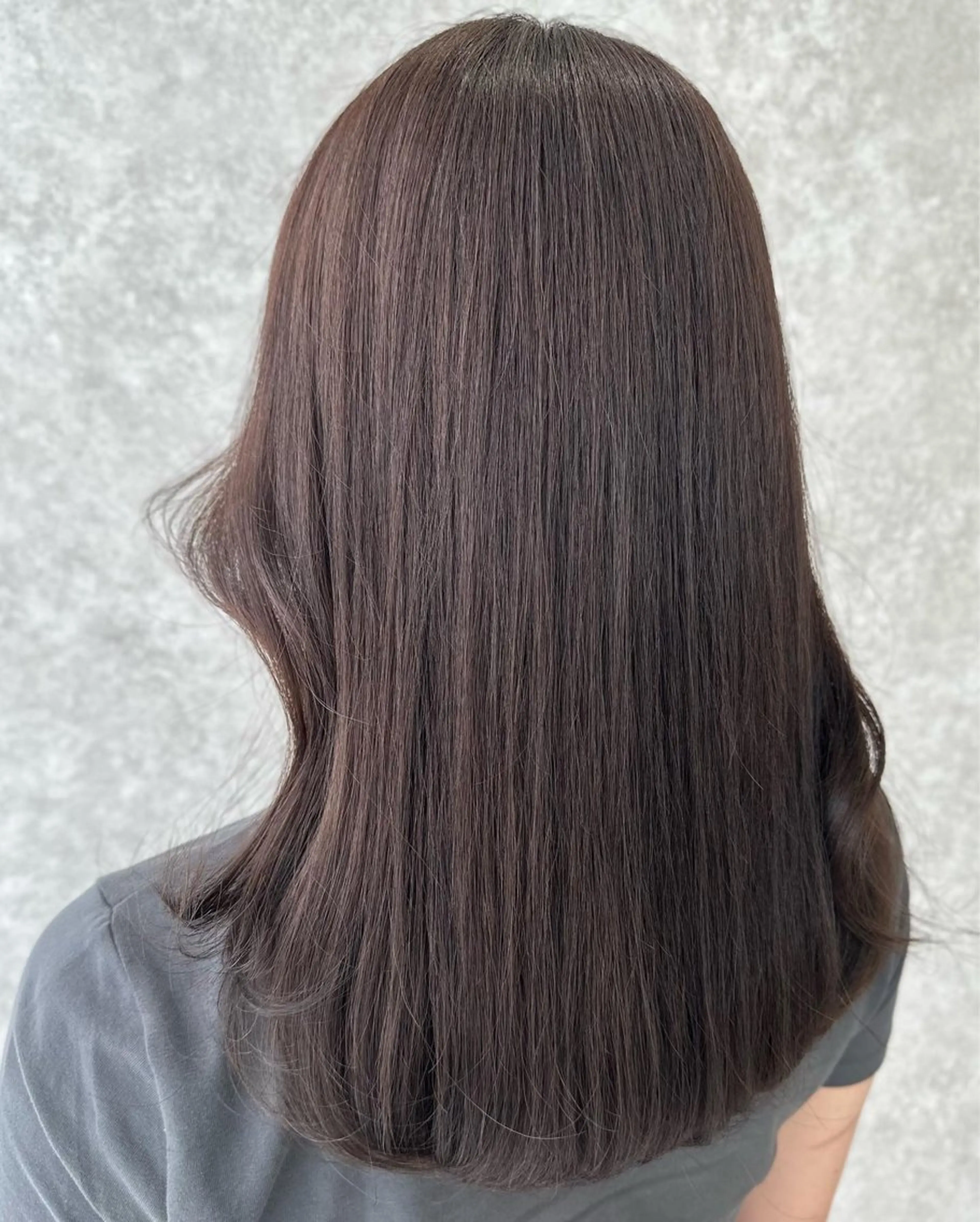 セミロング カラー グレージュ ラベンダーカラー ラベンダーグレージュ ラベンダーグレー 韓国風ヘア たなか りなのヘアスタイル