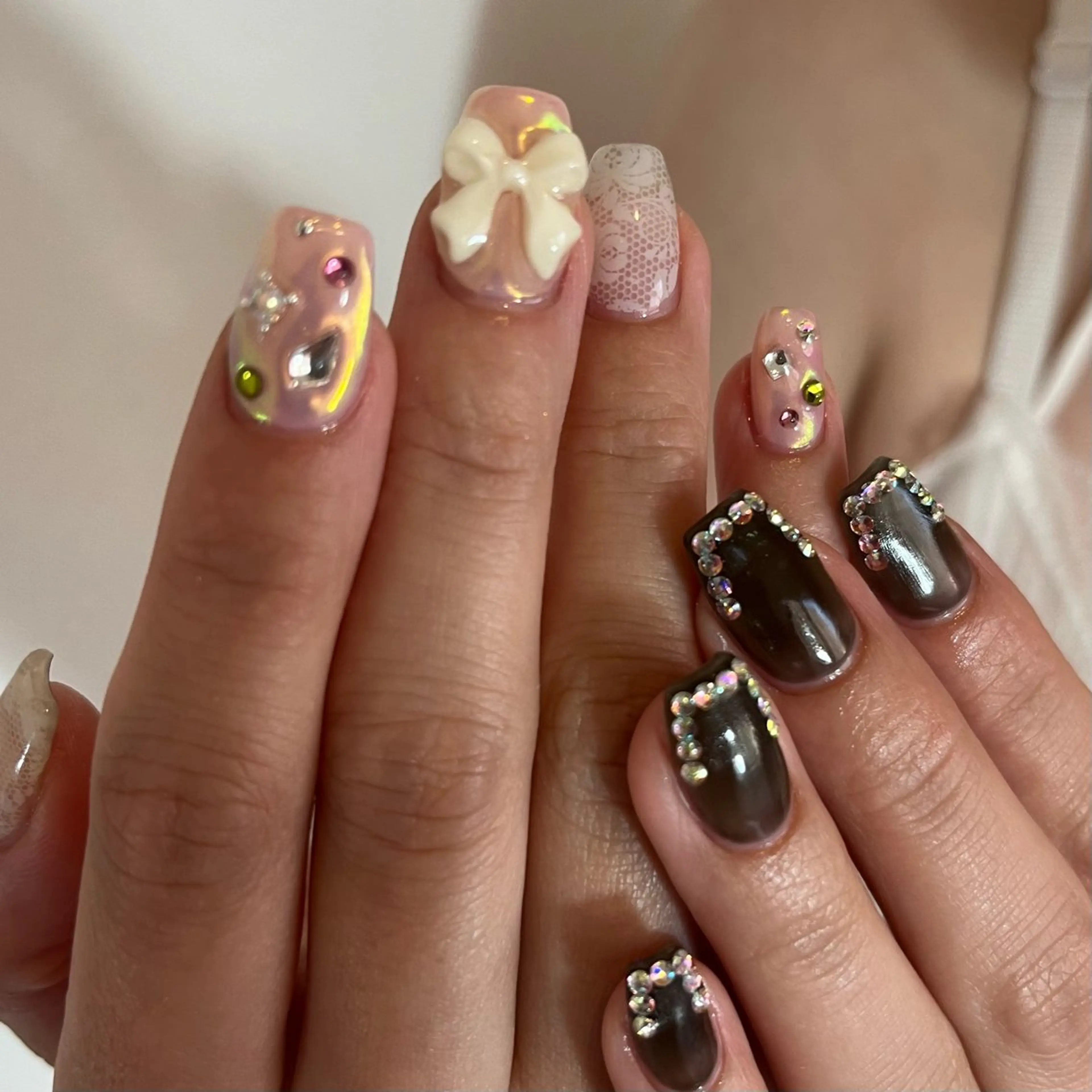 ネイル ミラーネイル 持ち込み luster shihoのネイルデザイン