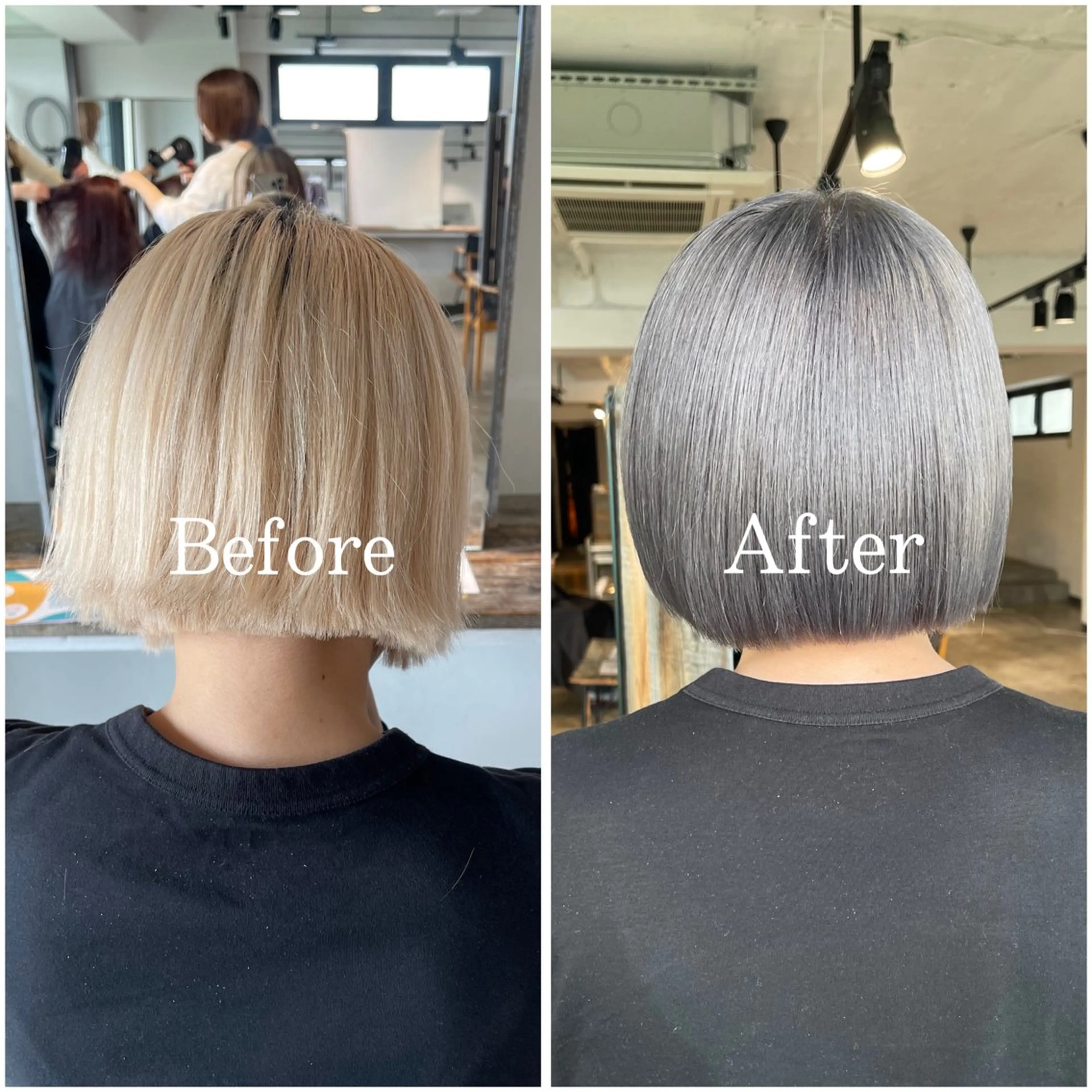 ショート カラー ブリーチ デザインカラー ハイトーンカラー ムラ修正/ ハイトーン💖Riaのヘアスタイル