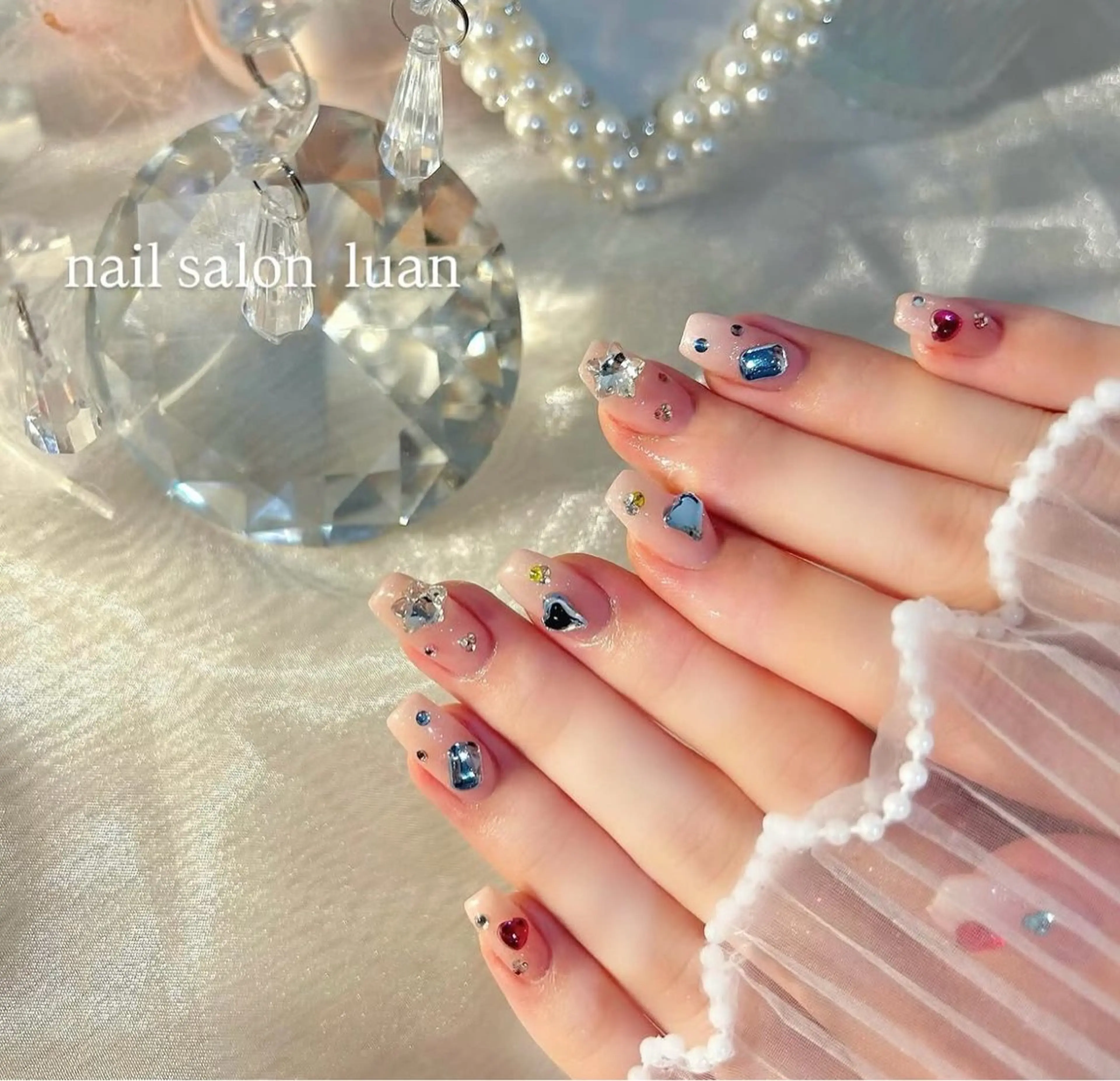 ネイル 長さ出し 持ち込み nail salon luan堀江店のネイルデザイン