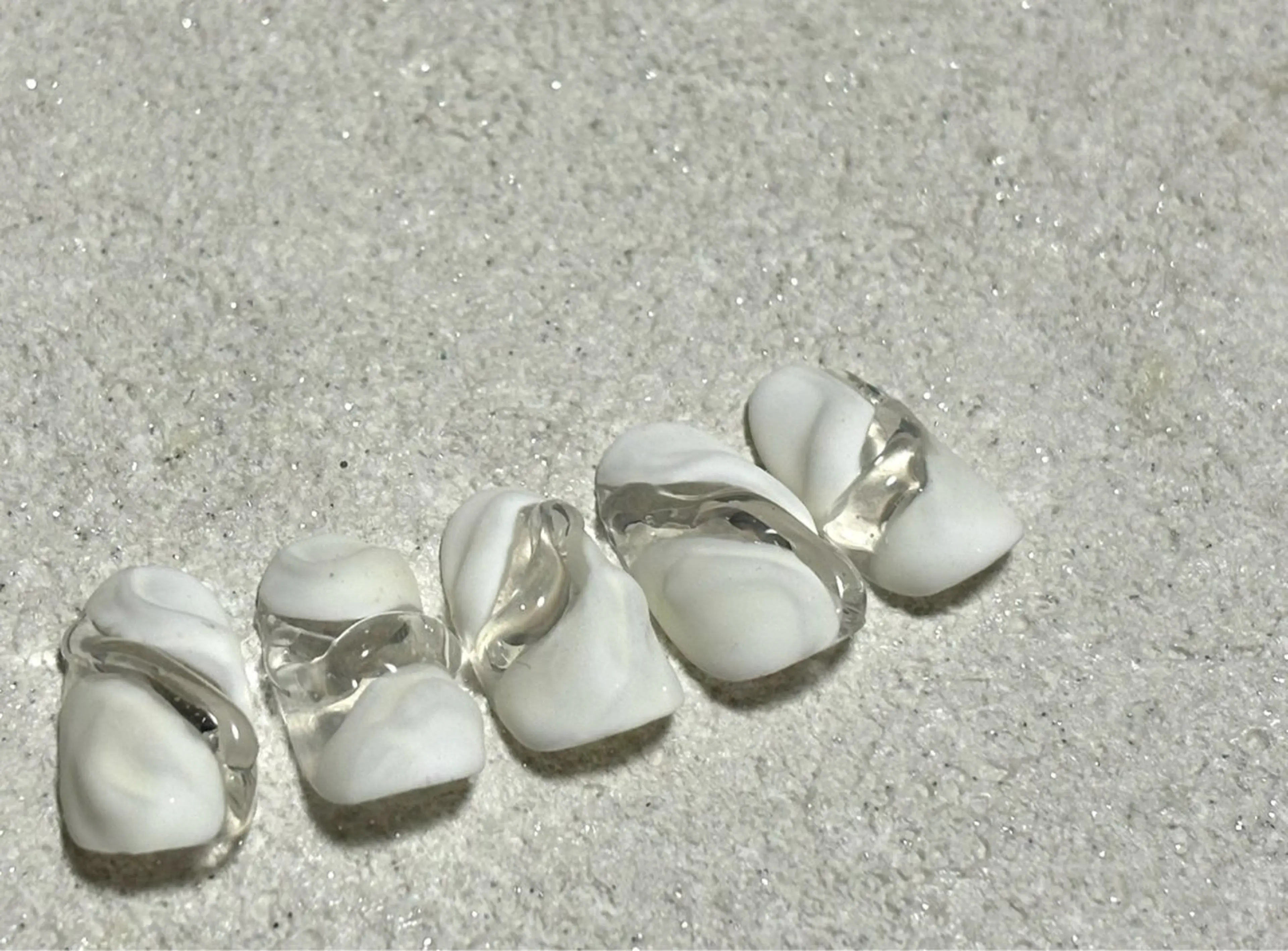 ネイル クリアネイル ジェルネイル 韓国ネイル メンズネイル パラジェル kiki nail たまプラーザのネイルデザイン