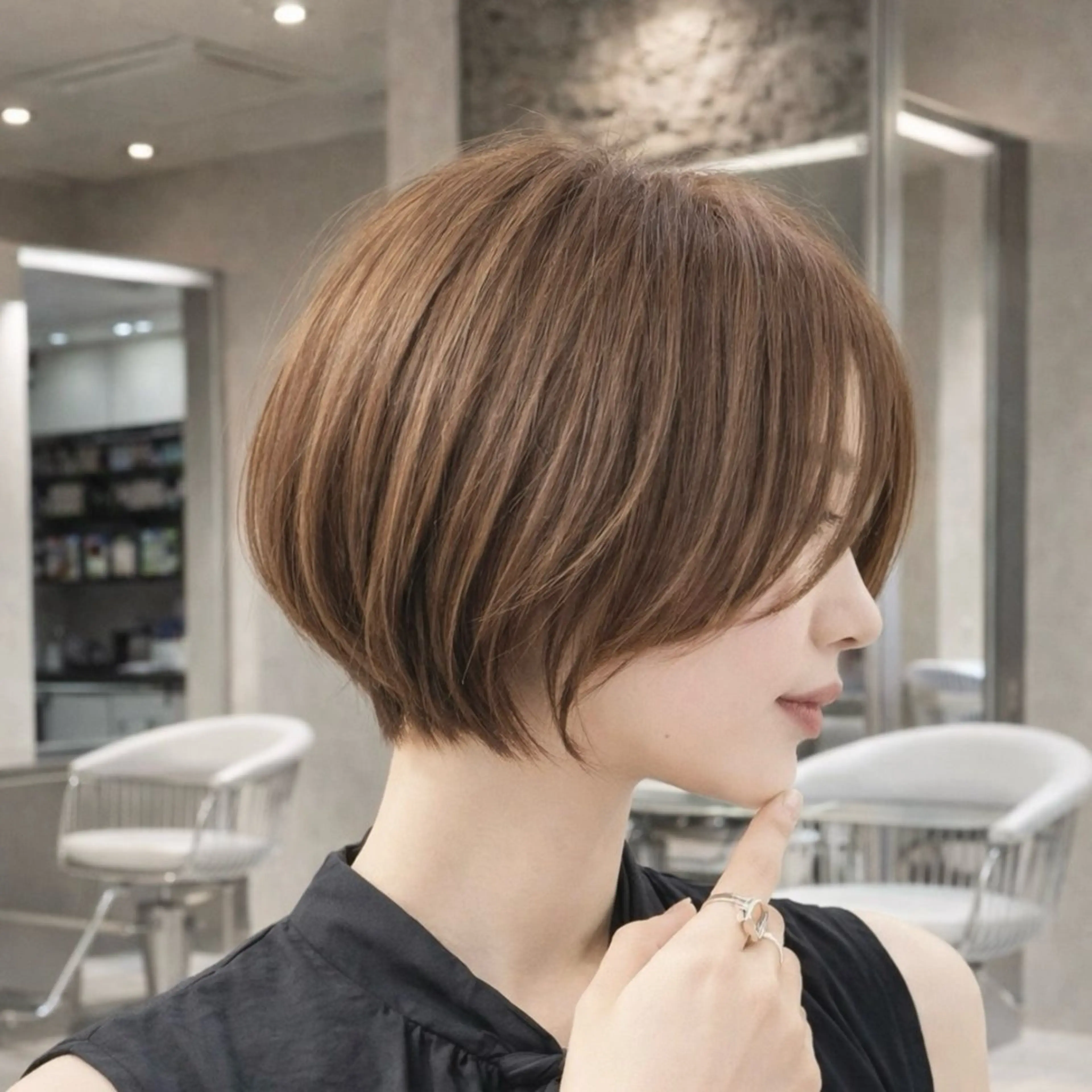 ショート カット ヘアカラー トリートメント 《髪質改善✖️レイヤ ー🩶》ナオヤのヘアスタイル
