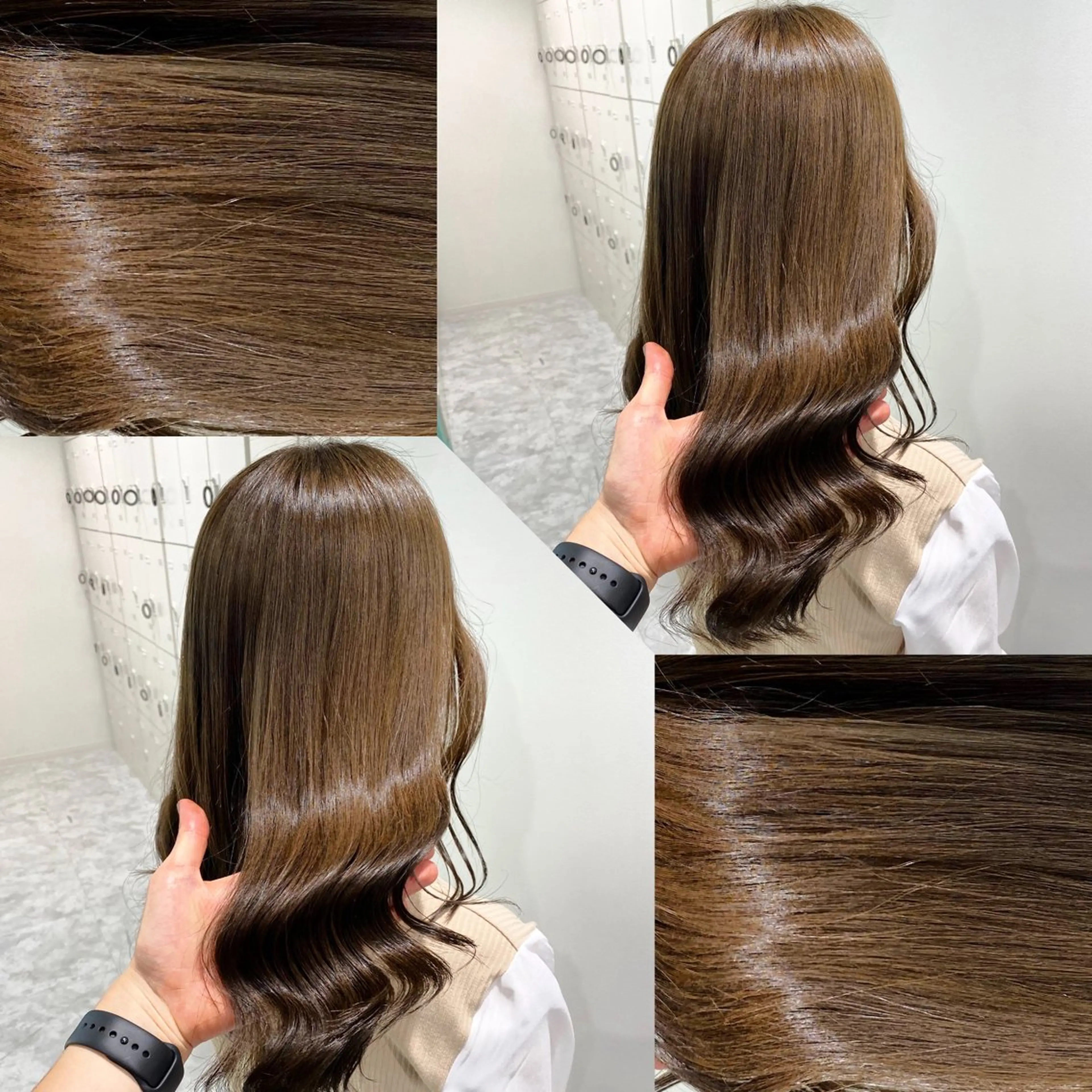 セミロング カラー ヘアカラー トリートメント ヘッドスパ ヘアセット 韓国風ベージュ🤎 赤みなし🌿横浜🤎のヘアスタイル