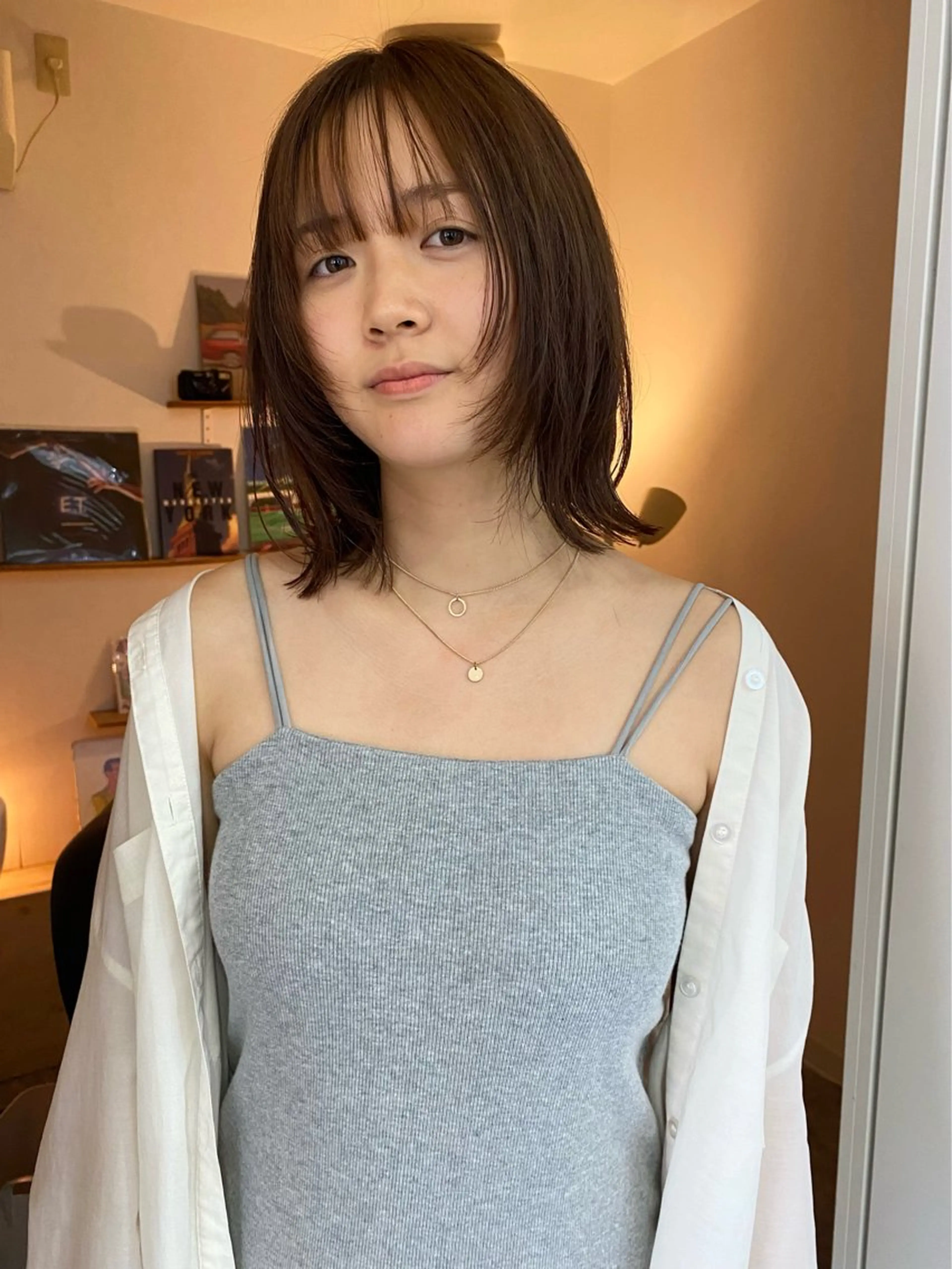 ミディアム カラー 森貴裕/ベージュ/ パーマ/オリーブのヘアスタイル