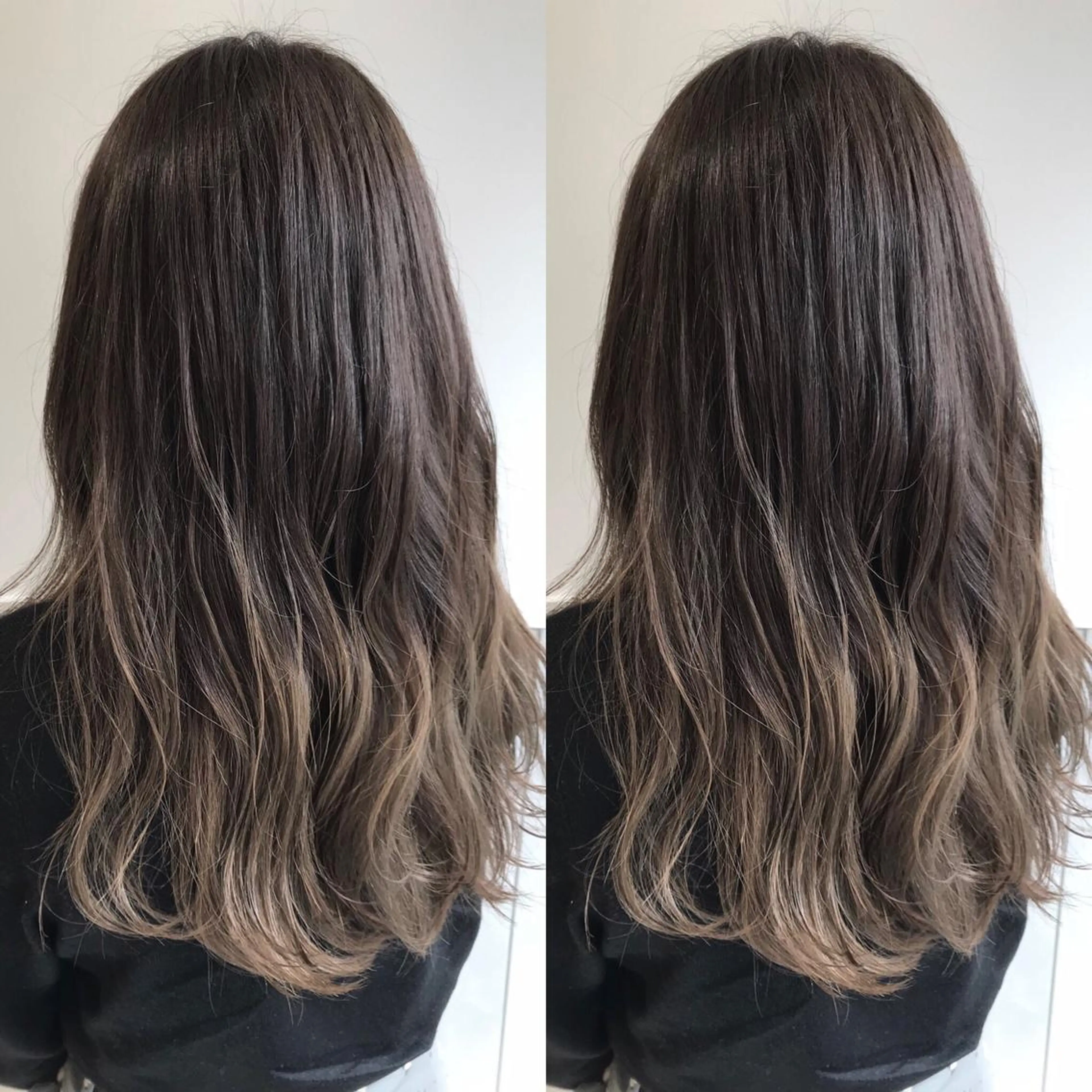セミロング カラー 小栗 麻衣のヘアスタイル