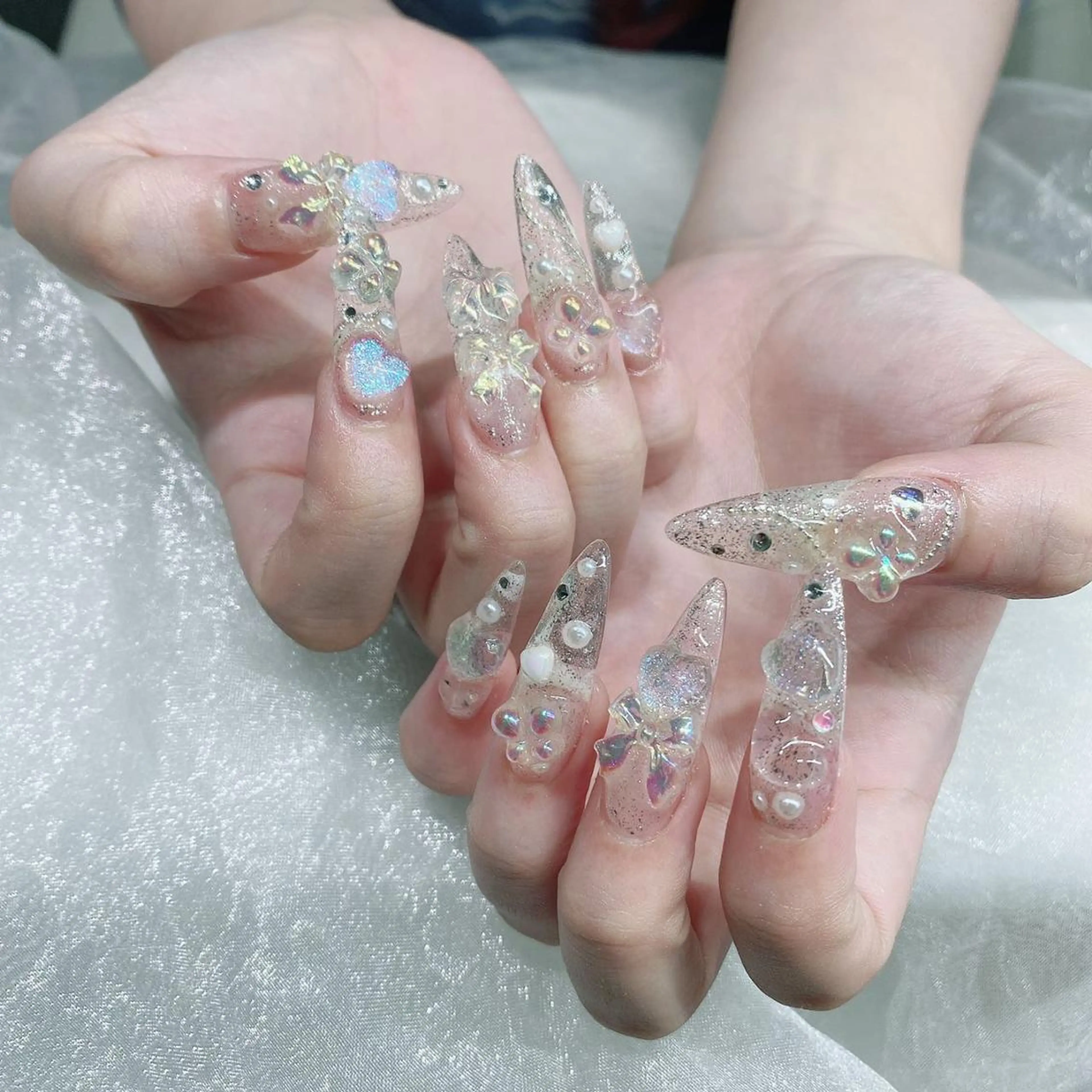 ネイル アートネイル 長さ出し ネイルチップ Queen's ゆなのネイルデザイン