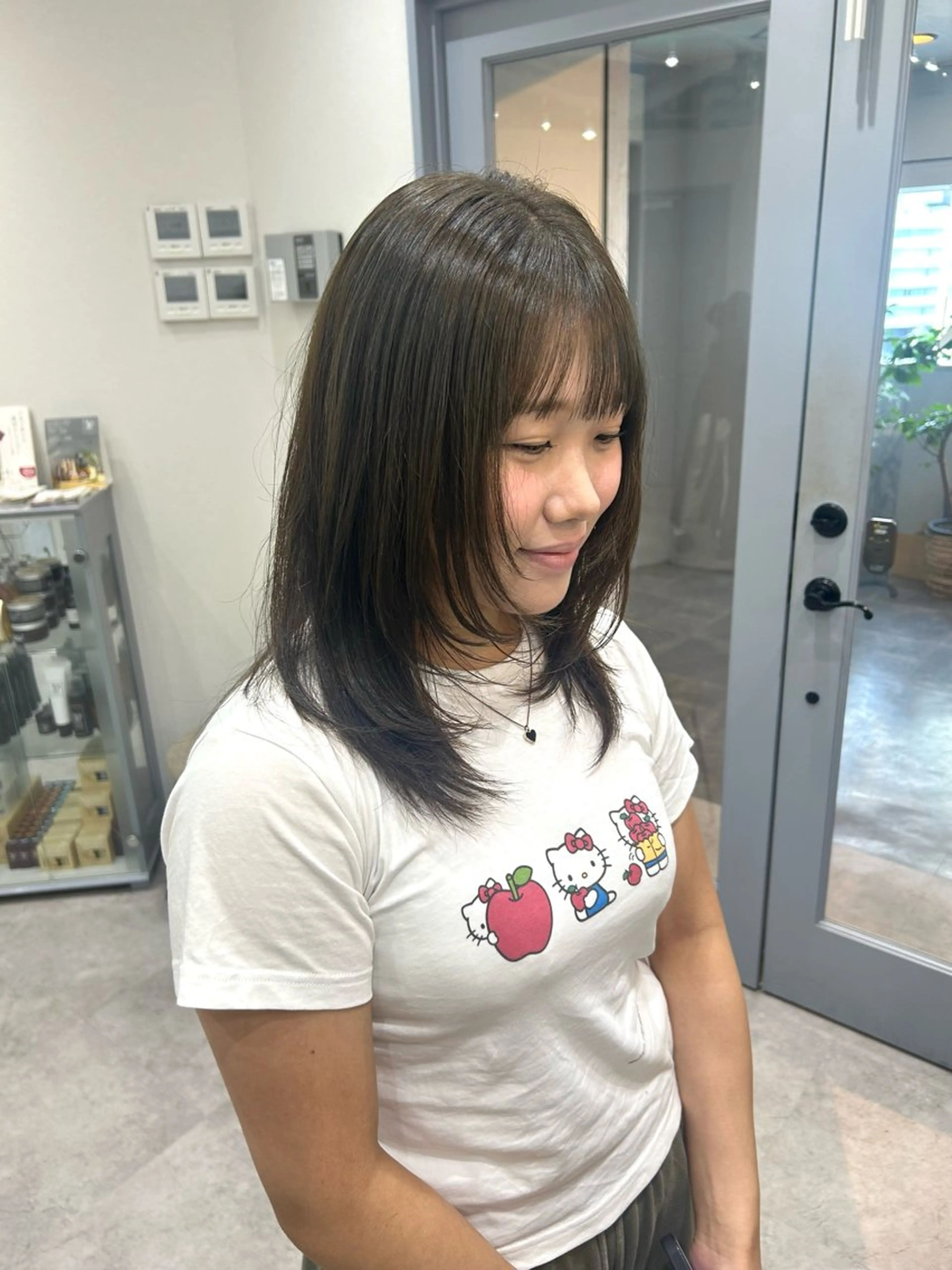 ミディアム カラー ヘアアレンジ ブリーチ ダブルカラー ブリーチなしカラー ヘアカラー ボブ /ニュアンス/ satomi🧸💖のヘアスタイル