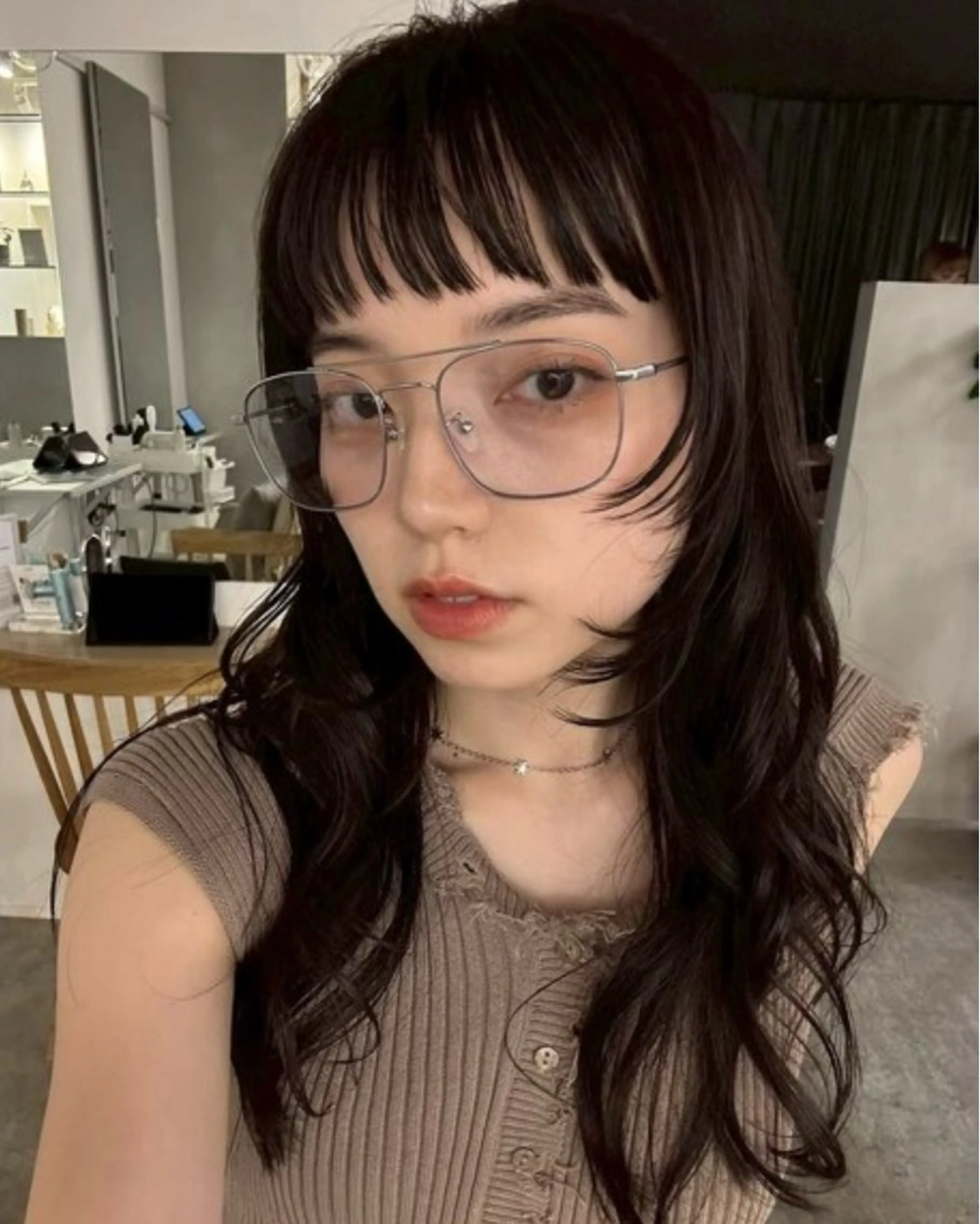 セミロング カット ヘアカラー 表参道ミディアム レイヤー山岸季生のヘアスタイル