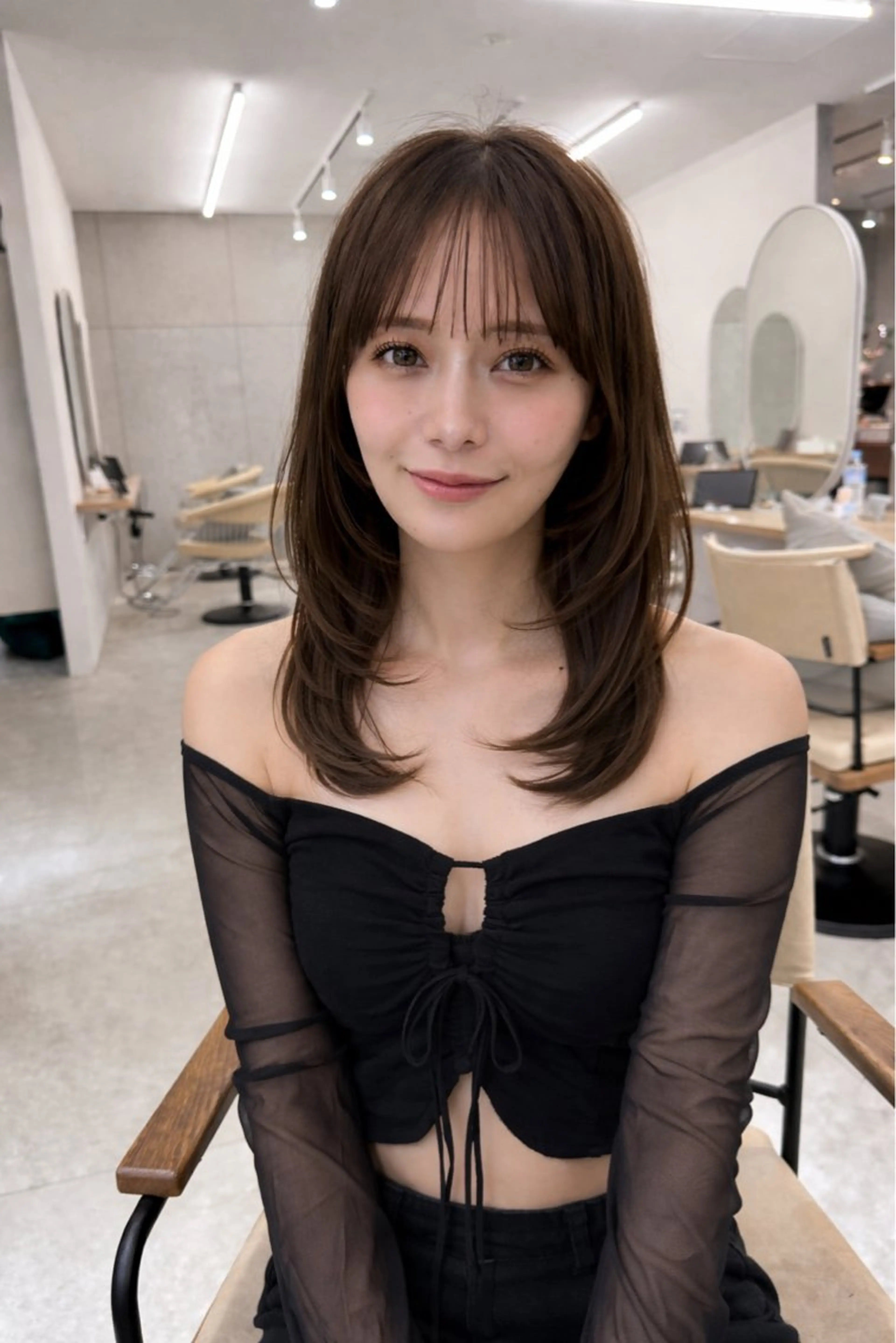 セミロング カット トリートメント じょー／ボブ カット/白髪ぼかしのヘアスタイル