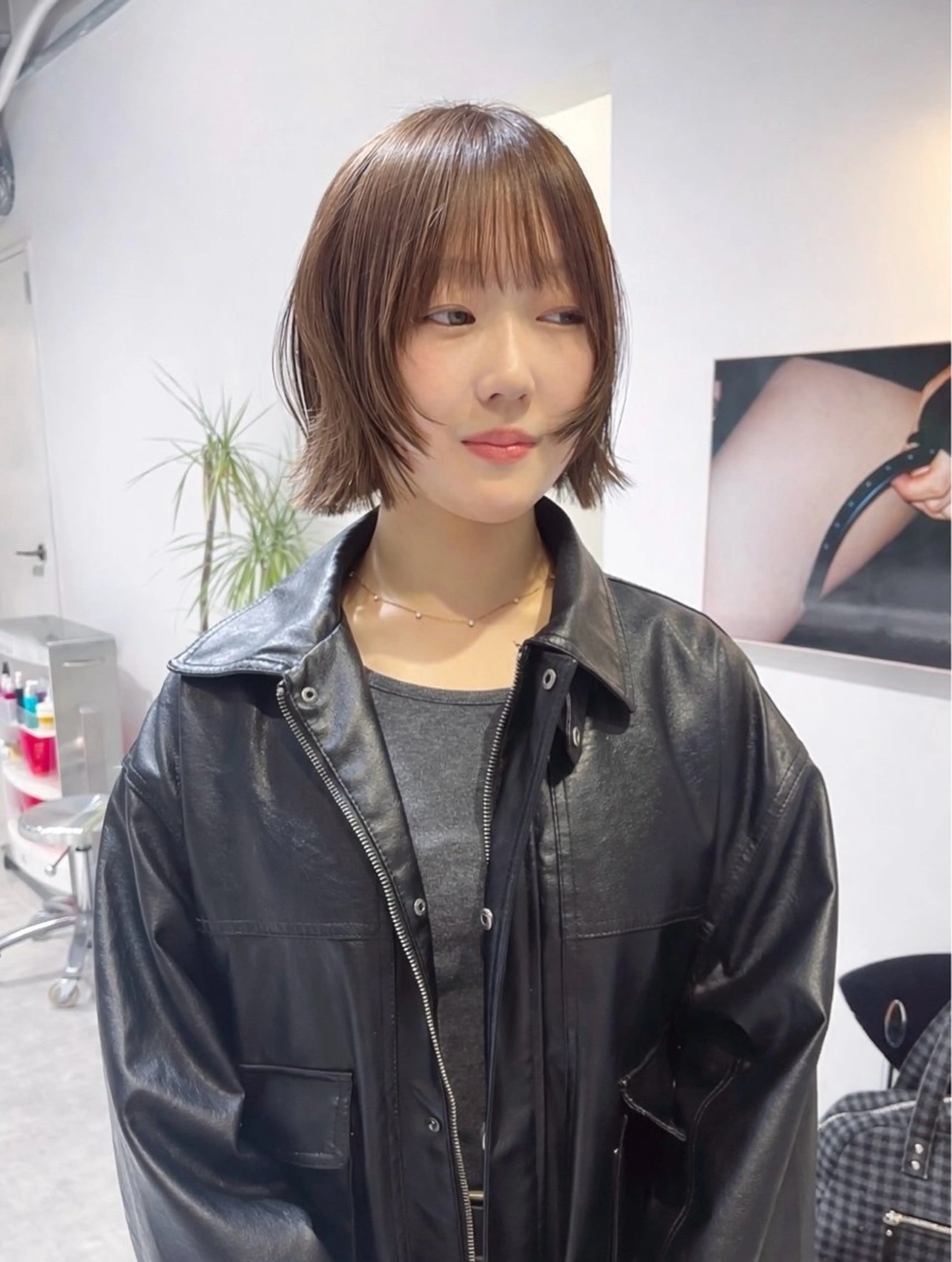 ショート カラー カット ヘアカラー レイヤーカット🍏 オリーブ/ののかのヘアスタイル