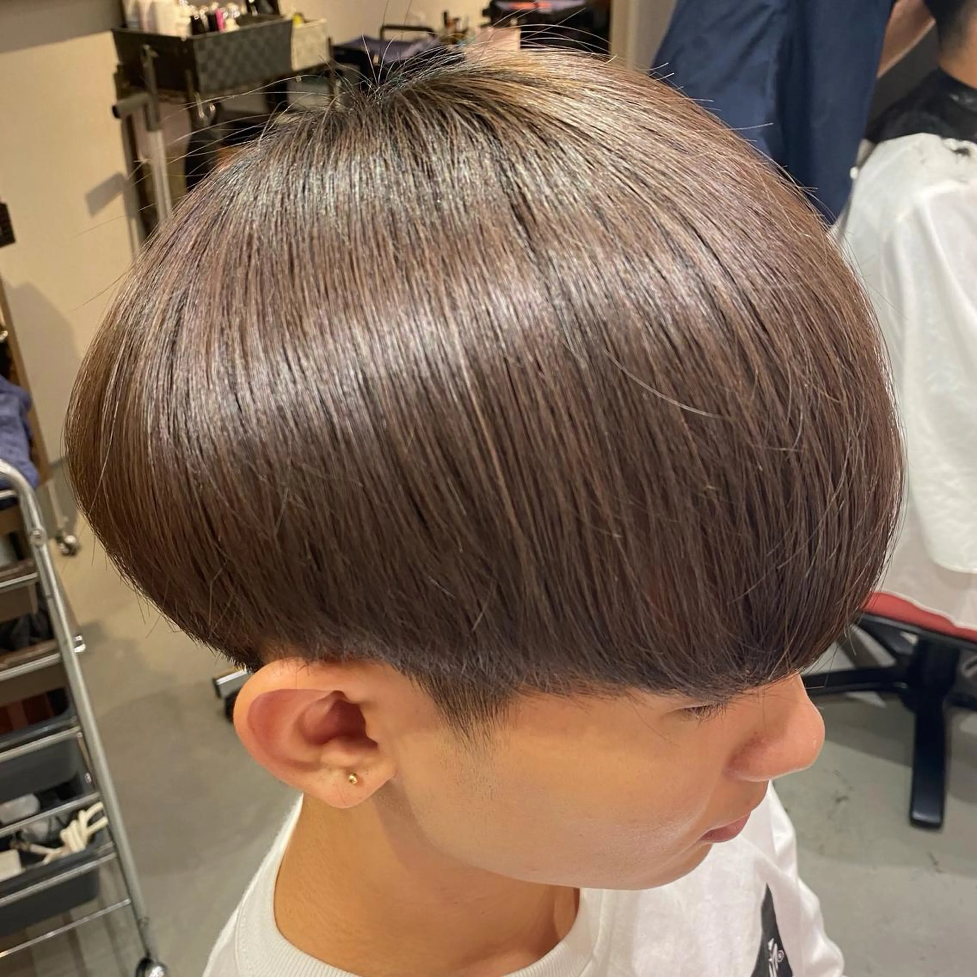 ショート パーマ メンズ メンズ韓国風 マッシュ メンズパーマ 韓国風ヘア ストレートパーマ カット 梅田茶屋町メンズ 専門美容師 山元一平のヘアスタイル