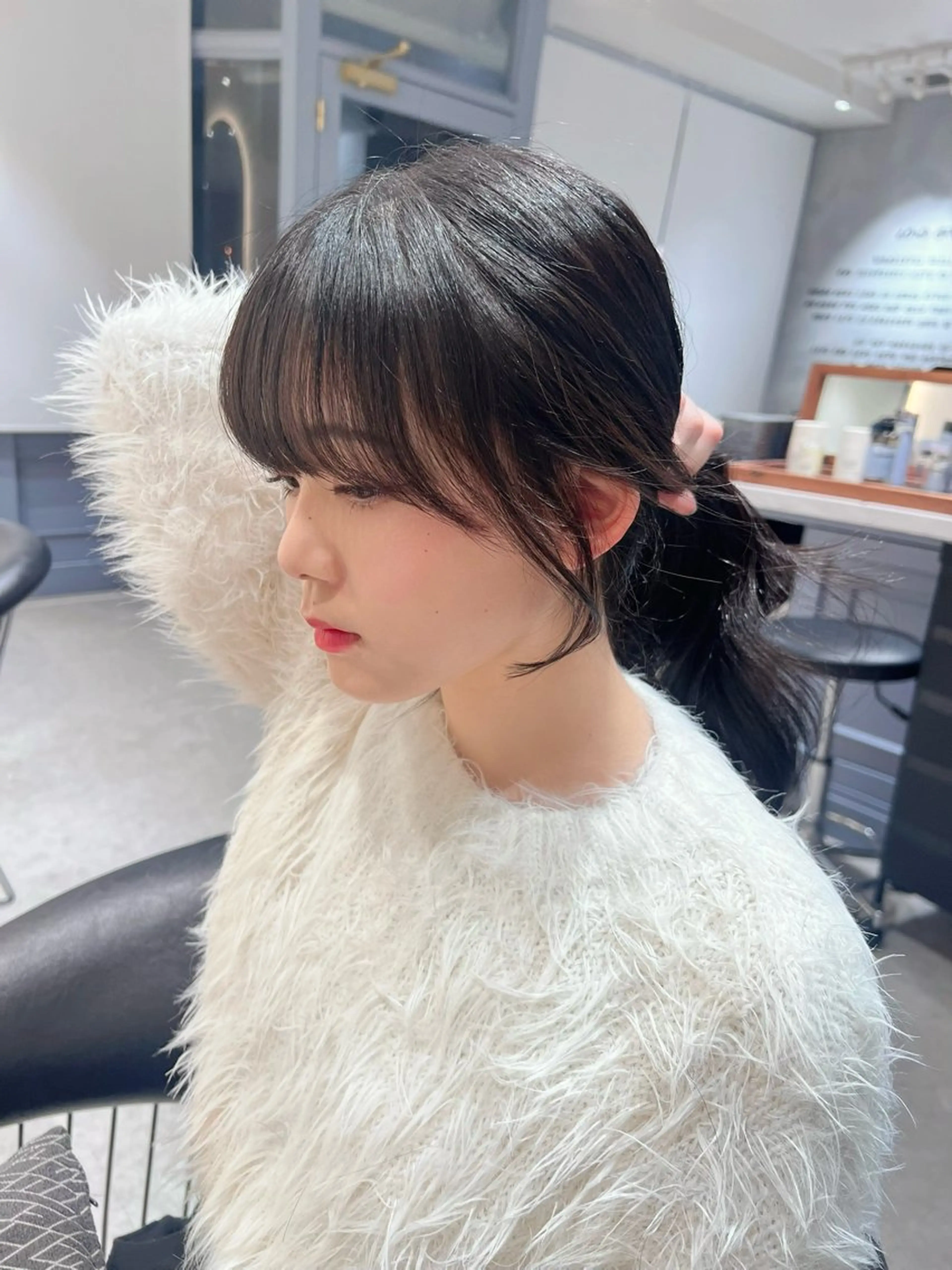 セミロング 韓国レイヤーカット/ 縮毛矯正/羽田航のヘアスタイル