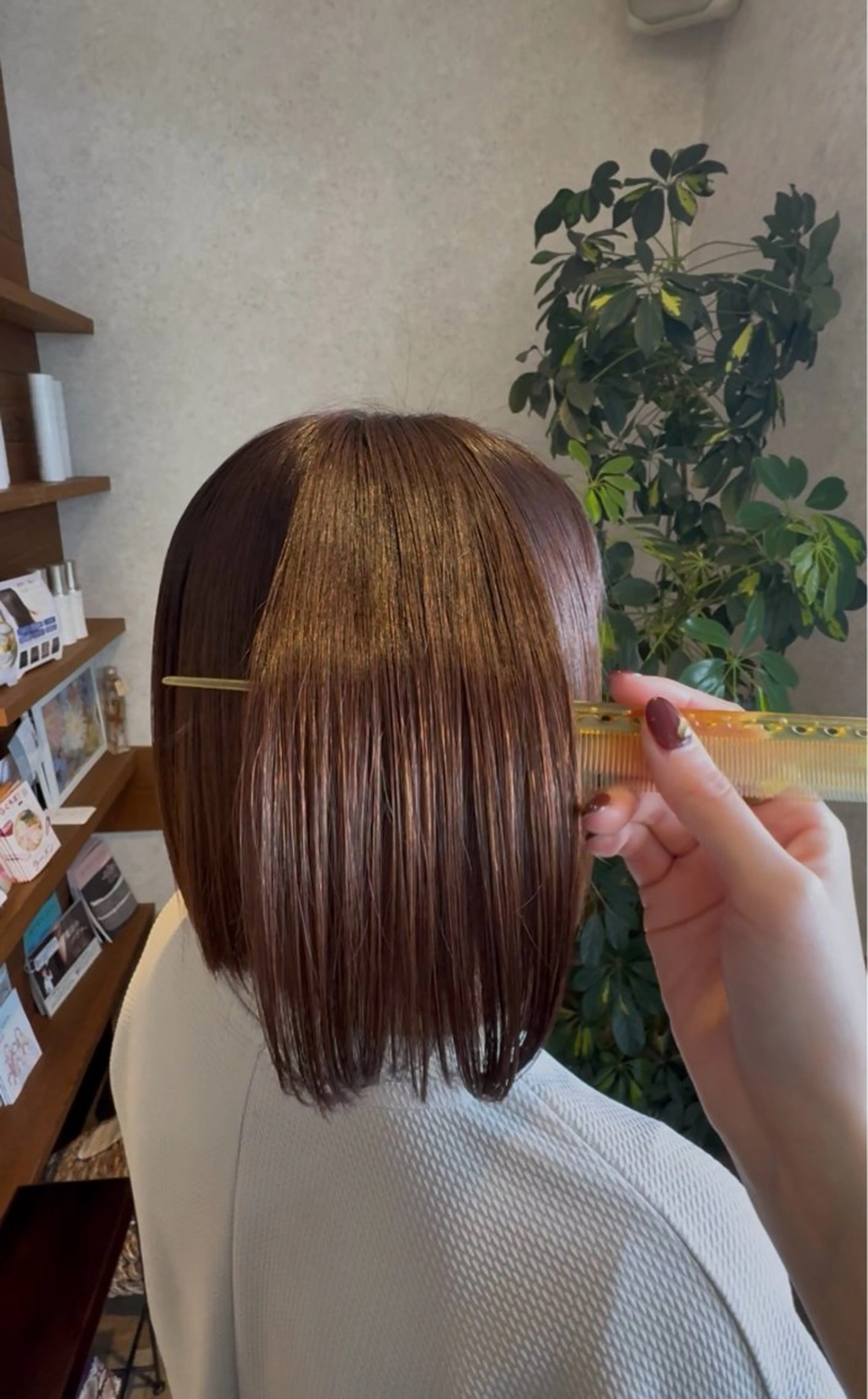 ミディアム 縮毛矯正 縮毛矯正 阿部 叶夢のヘアスタイル