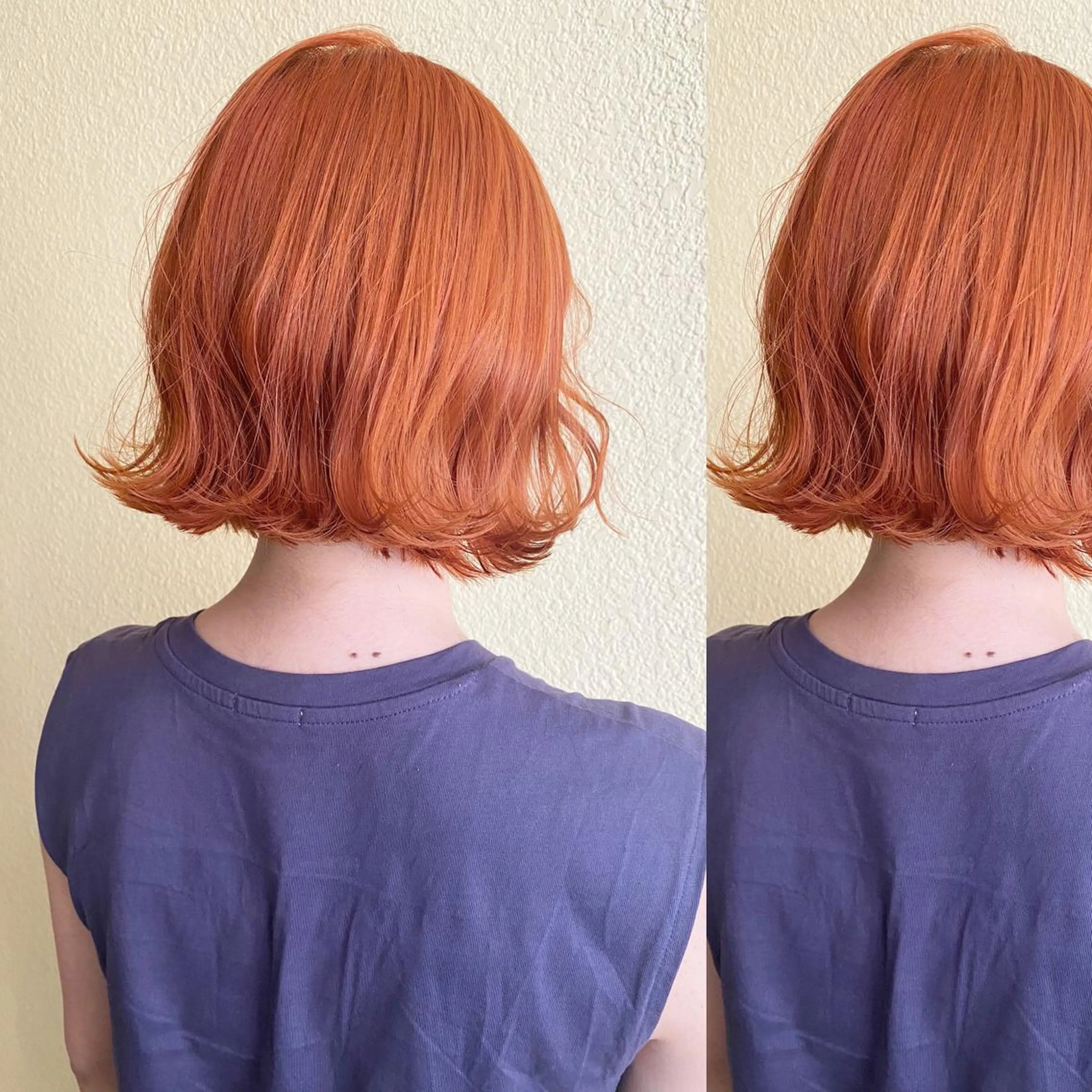 ミディアム カラー オレンジ カット トリートメント ツキノキ ミナのヘアスタイル