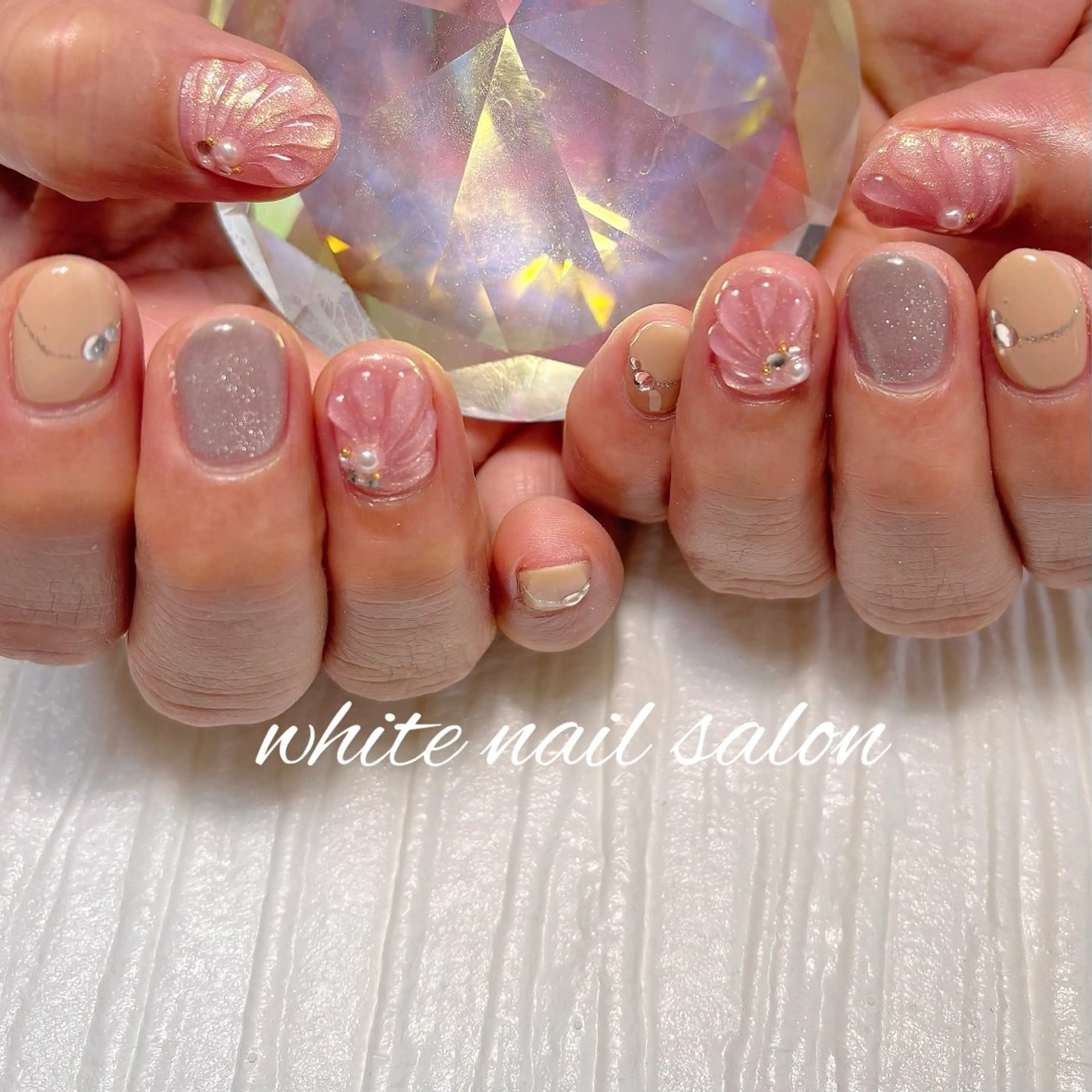 ネイル フットネイル ラメ(グリッター) ハンドネイル white nail salonのネイルデザイン