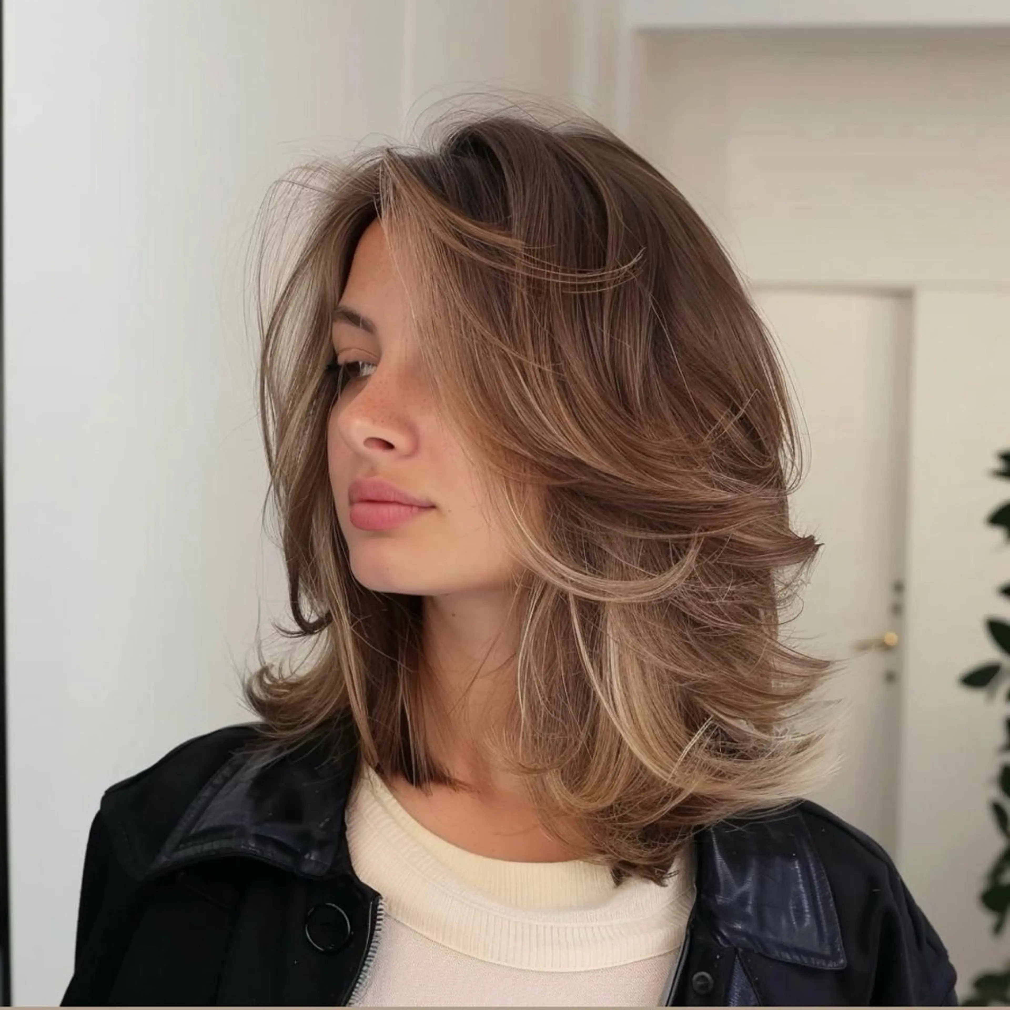 ミディアム レイヤーカットモデル 募集/藤原一真のヘアスタイル