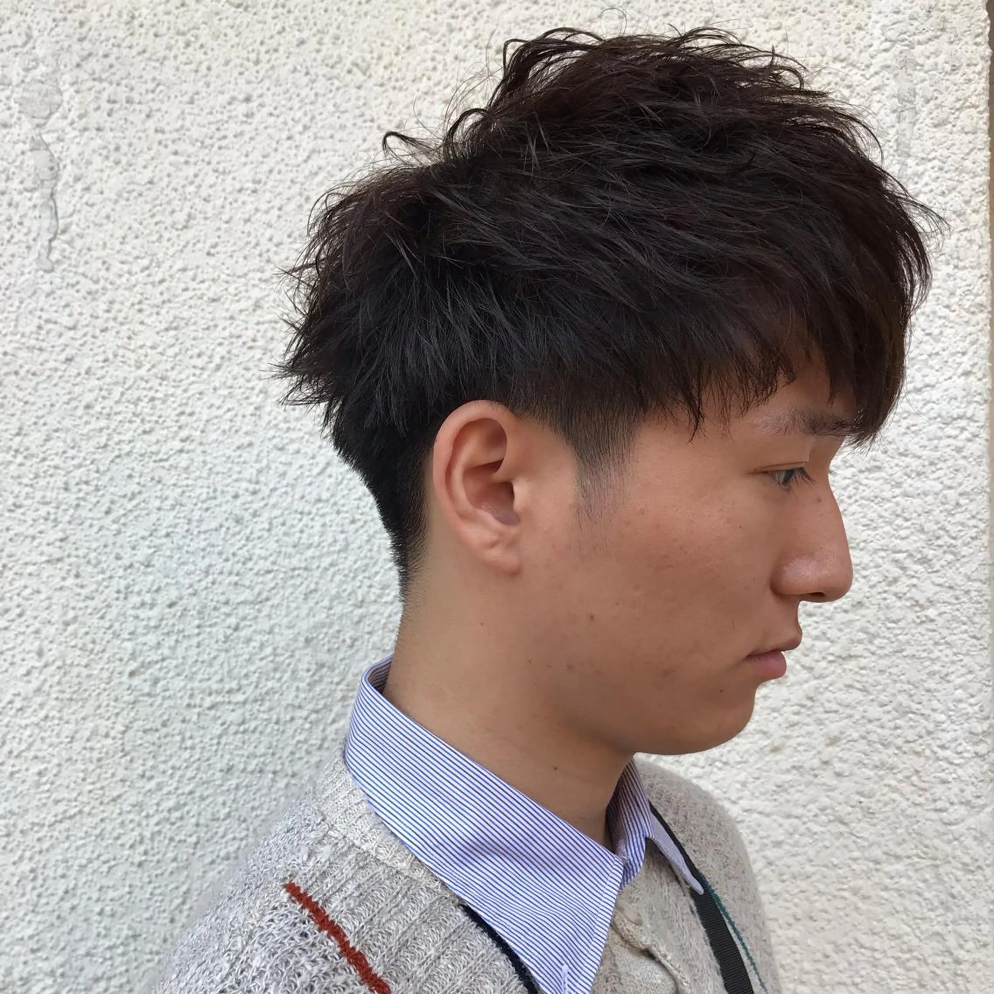 ショート カラー パーマ メンズ ニュアンスパーマ/ レイヤー/茶屋町のヘアスタイル