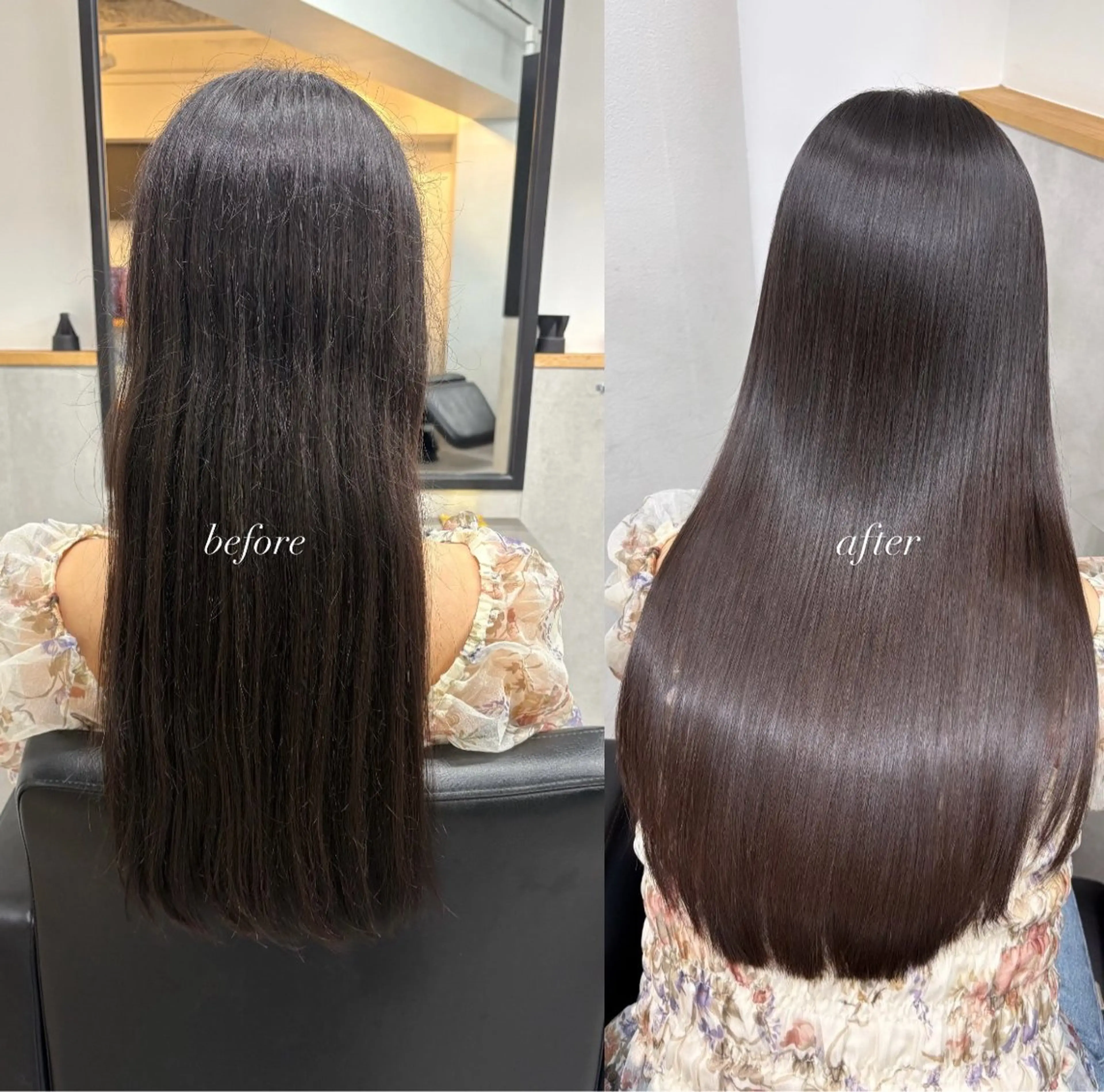 美髪矯正🩰🤍【縮毛矯正】+カット+ 髪質改善保湿トリートメントの写真
