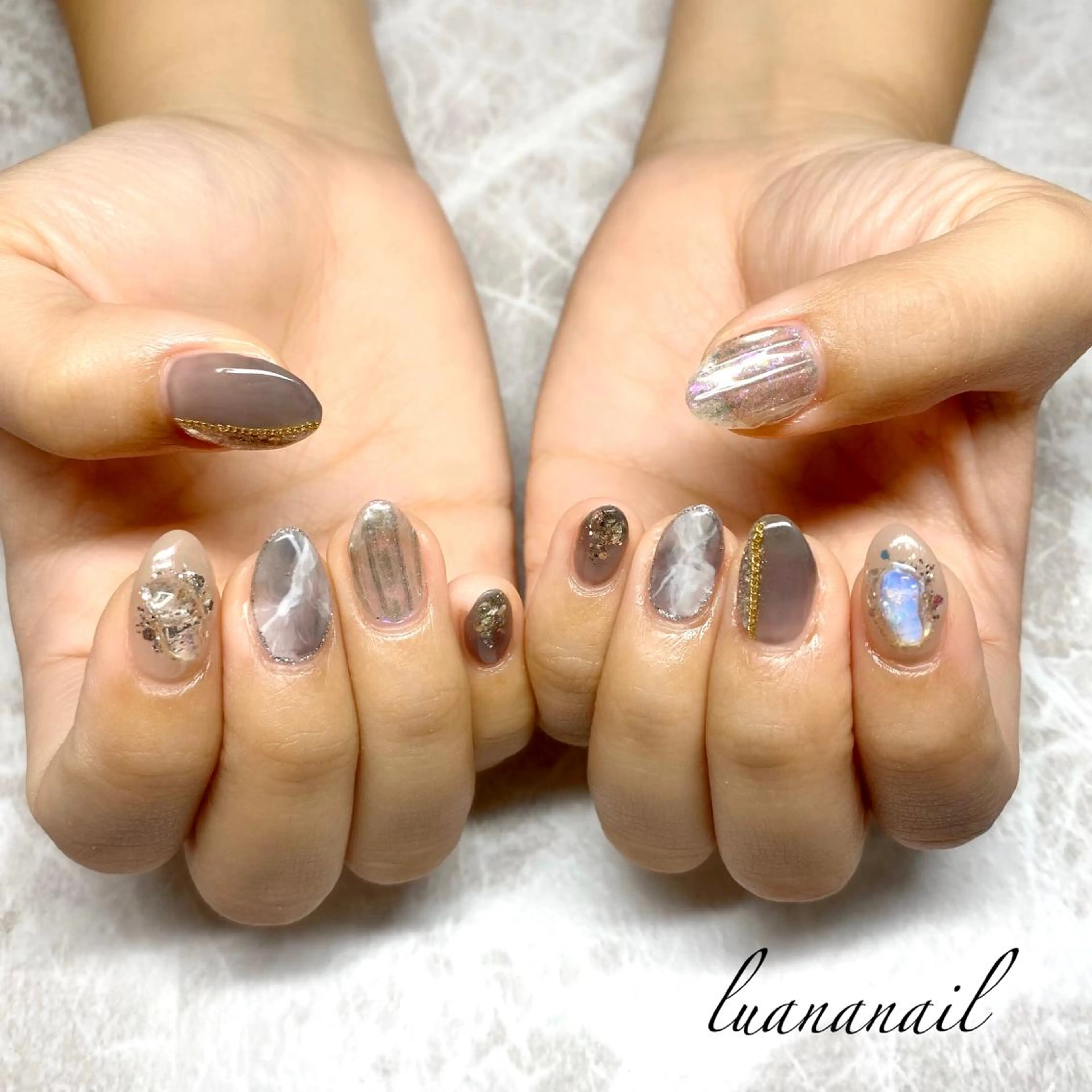 ネイル 大理石ネイル(マーブル) ニュアンスネイル luana nailのネイルデザイン