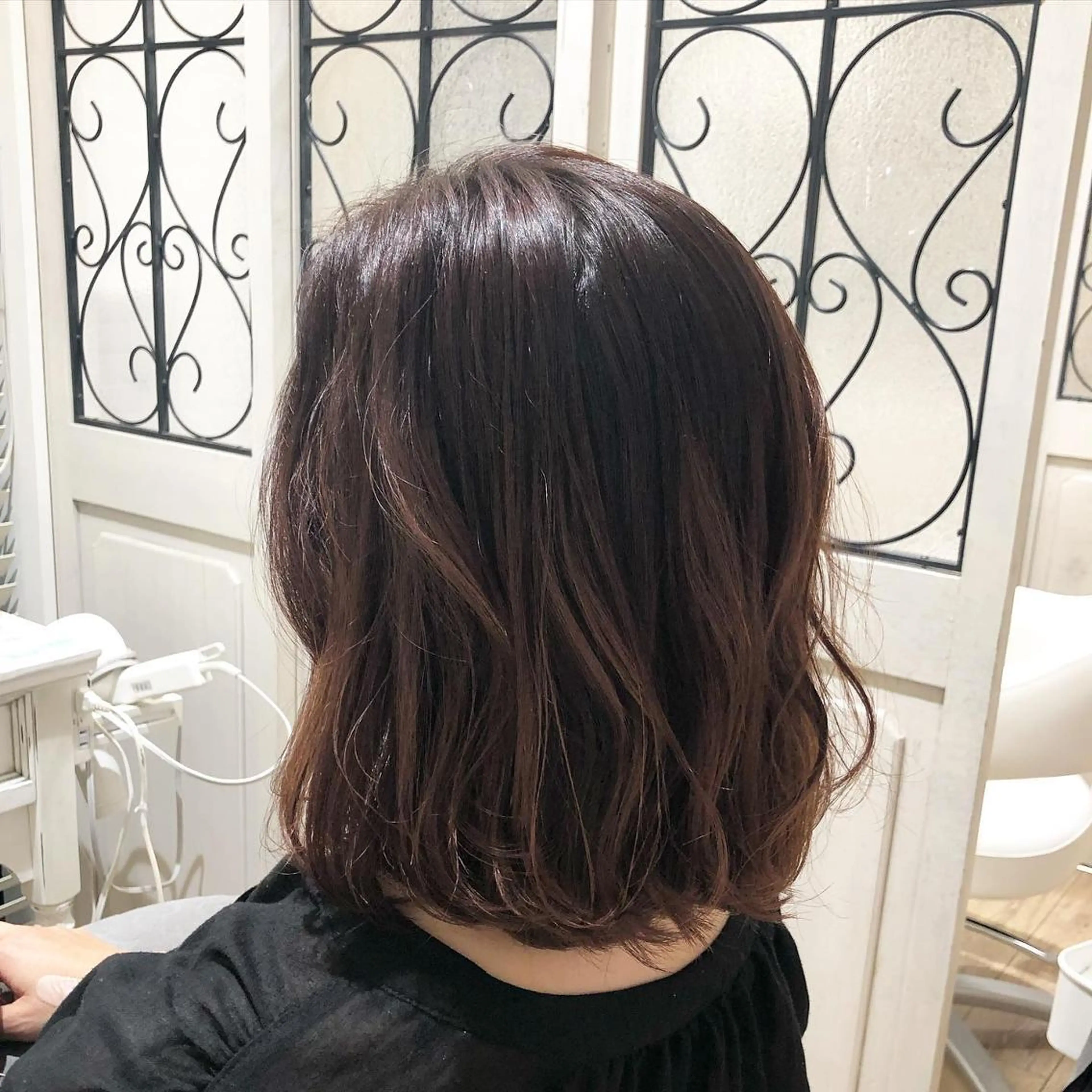 セミロング カラー ヘアアレンジ パープルカラー レッドカラー ✨🌿大人可愛い愛さ れhair🌿✨松本のヘアスタイル