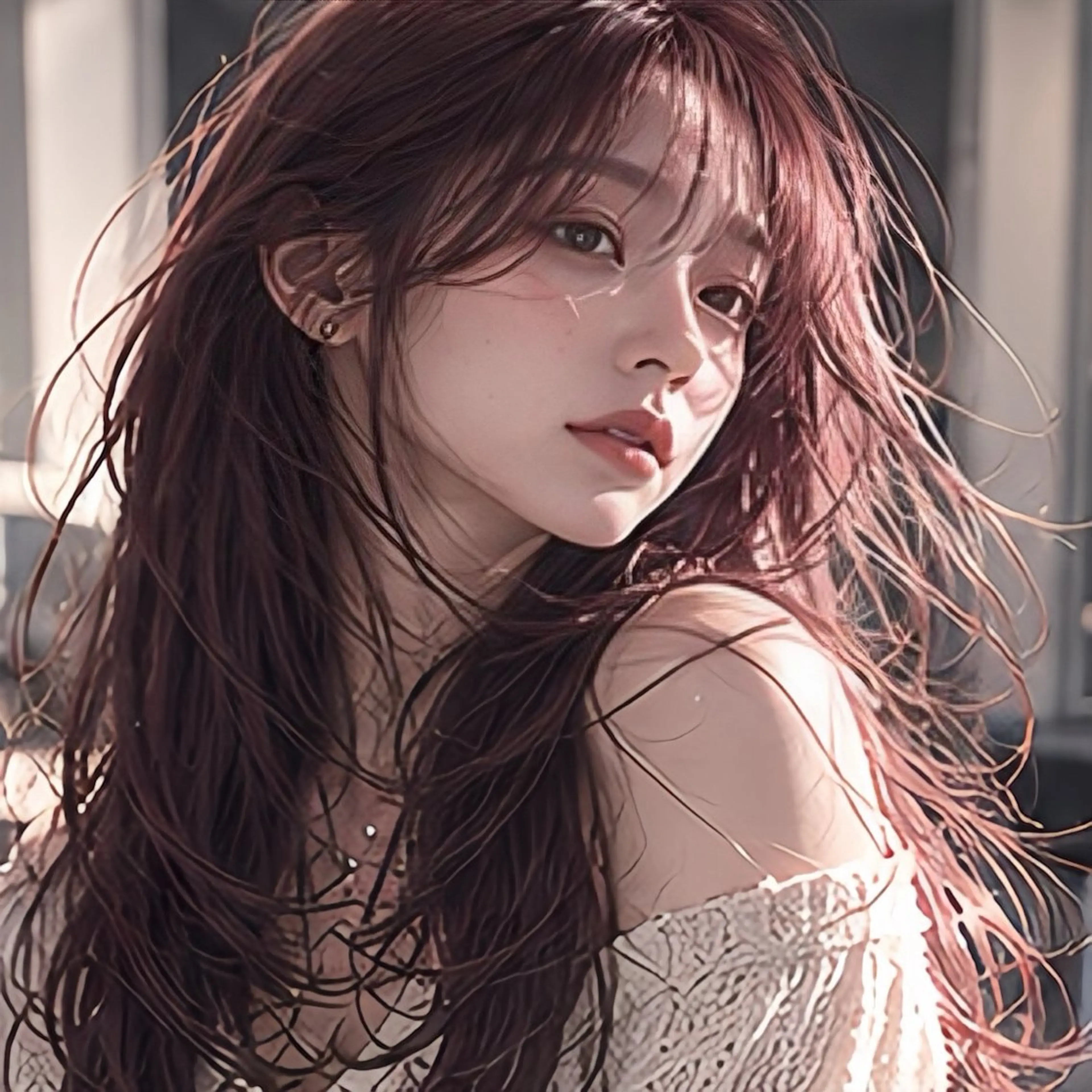 ロング 縮毛矯正 トリートメント 池袋/前髪/顔周り 🎀髪質改善おばかんのヘアスタイル