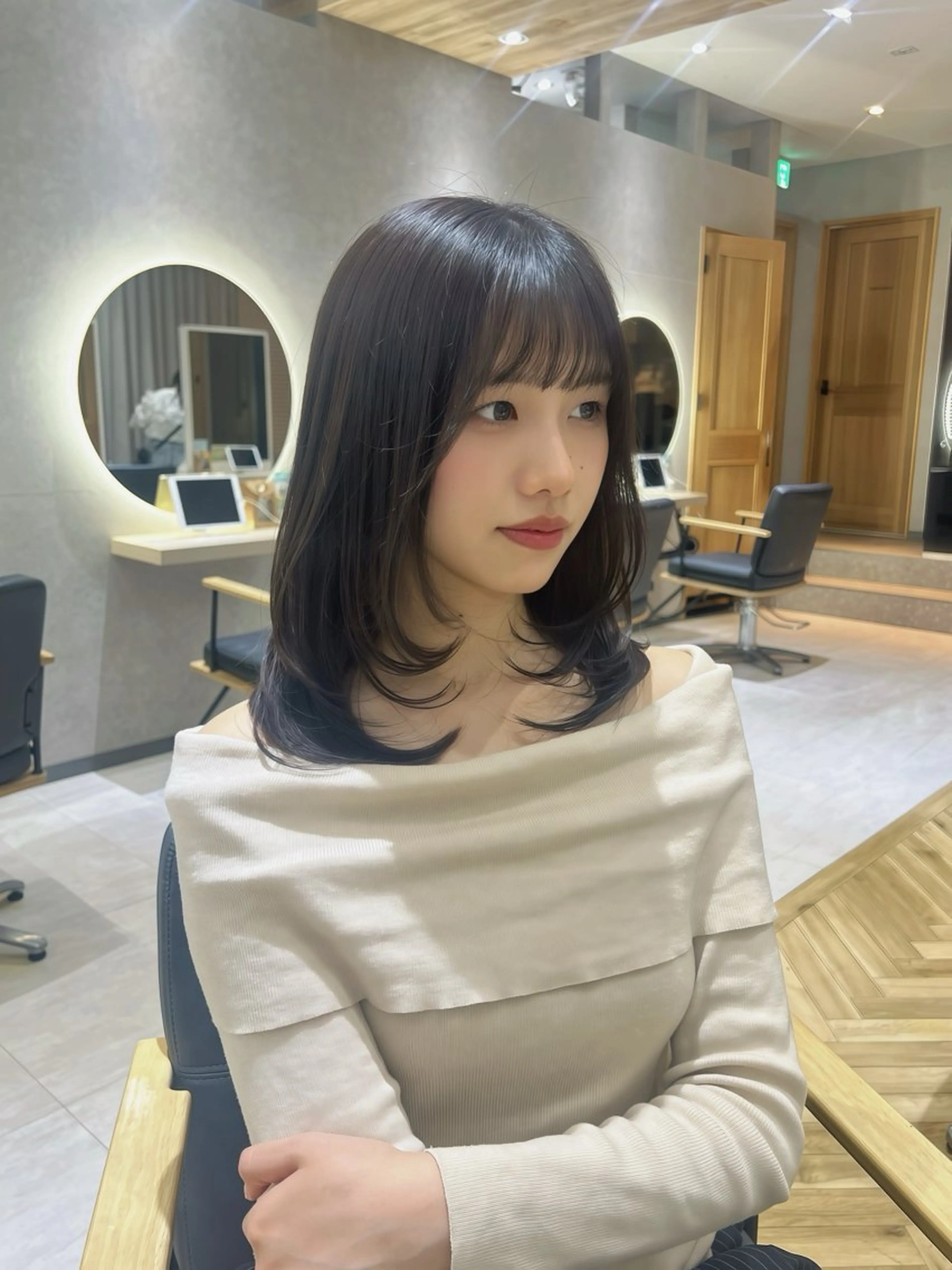 セミロング レイヤーカット カット 🫧艶カラー特化🫧 セット/mona🩵のヘアスタイル