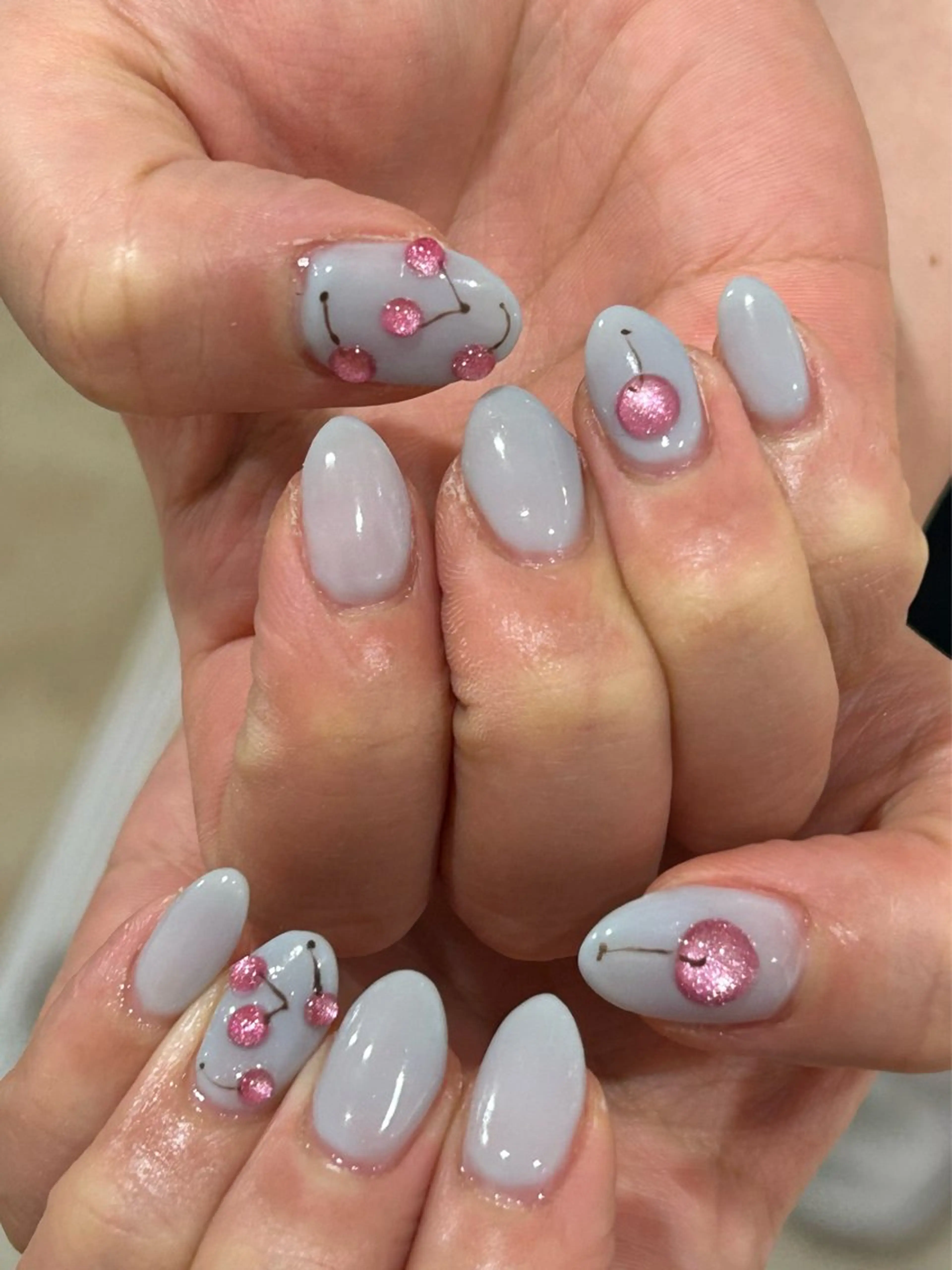 ネイル アートネイル ブルー ハンドネイル Bianca栄店 はるなのネイルデザイン