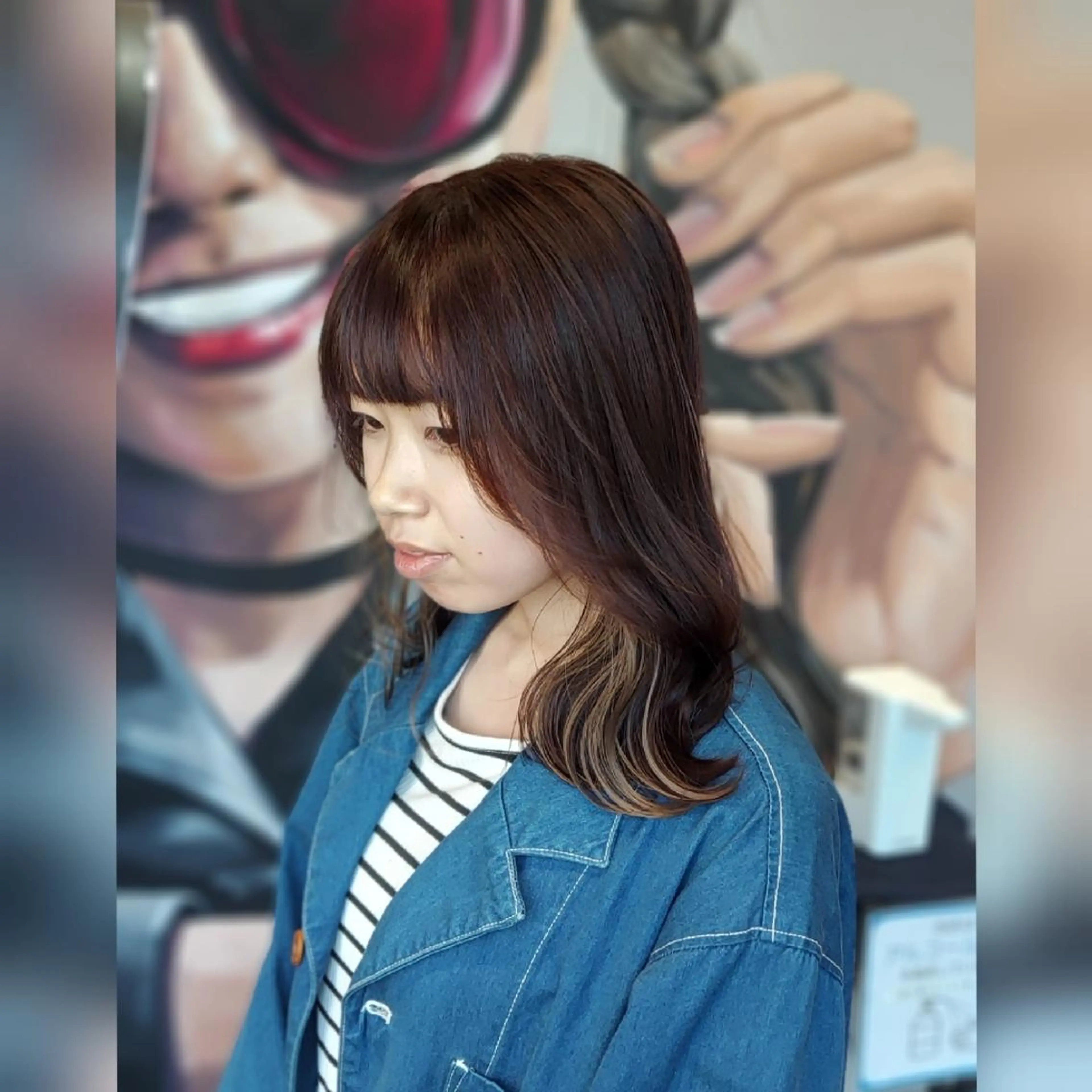 ミディアム カラー ベージュカラー ブラウンカラー インナーカラー ピンクカラー ピンクブラウン あかね☆ヘアアレンジ /ボブ/縮毛矯正のヘアスタイル