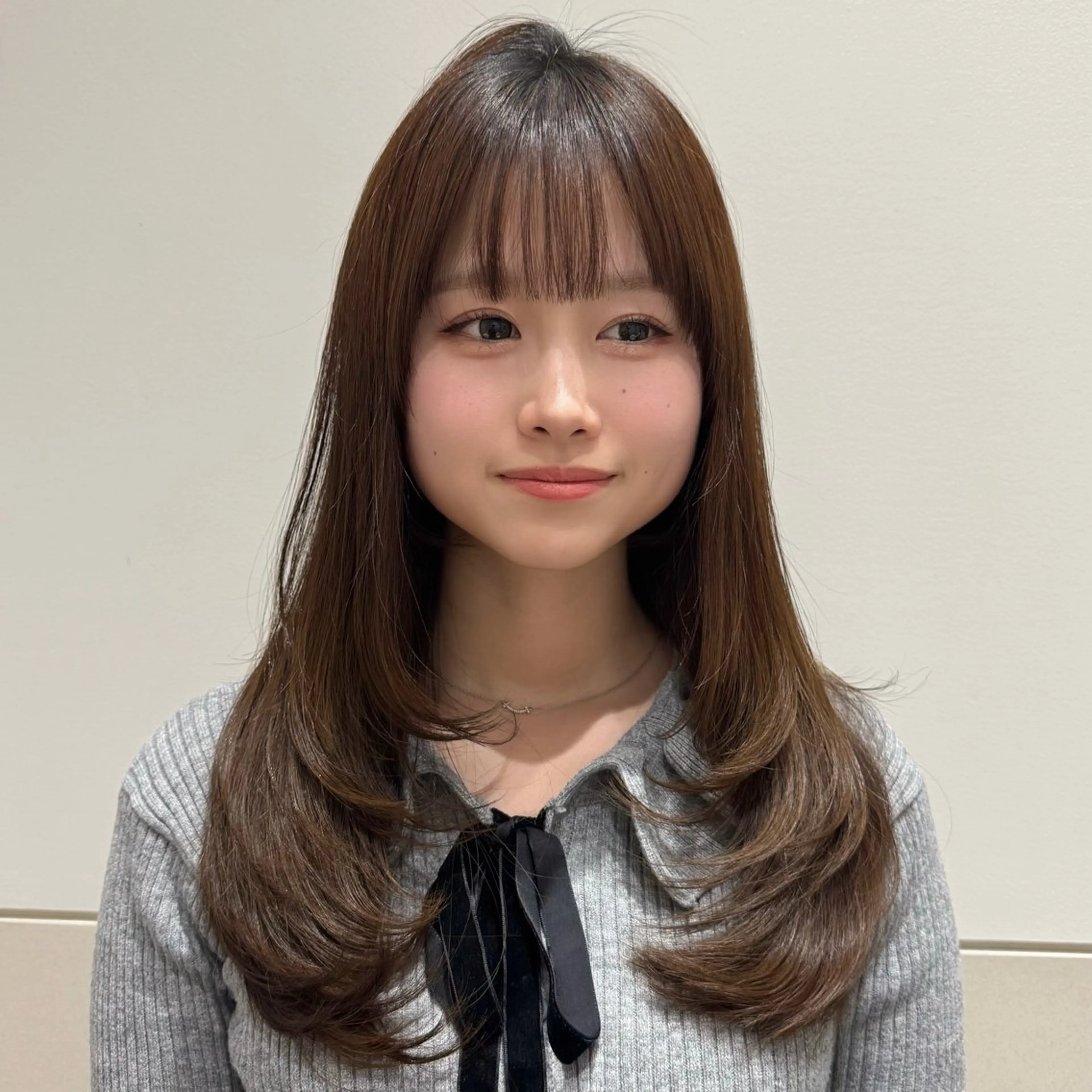 ロング レイヤーカット カット ヘアカラー トリートメント ボブ/地毛風縮毛矯正 茉青🤍新宿代々木のヘアスタイル