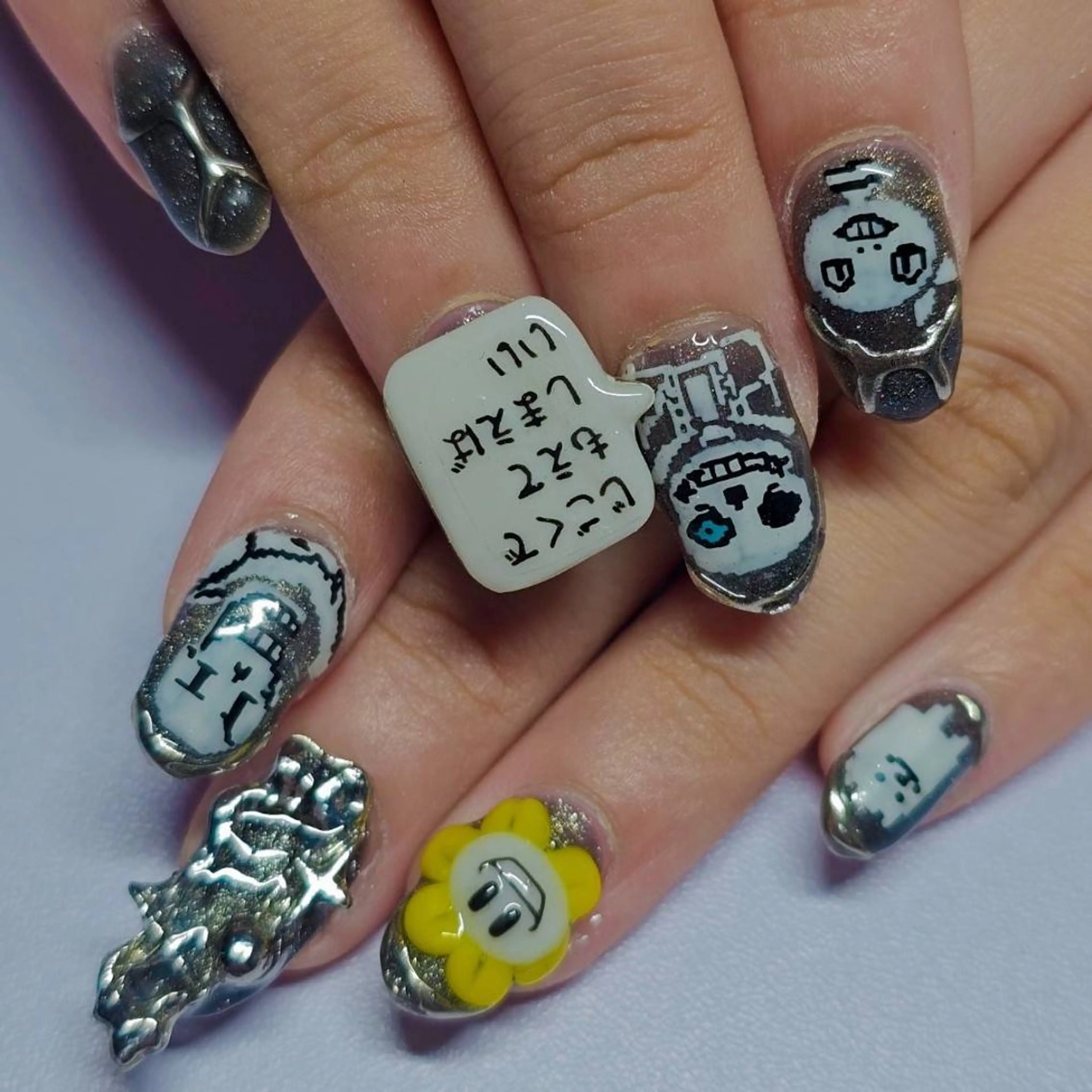 ネイル アートネイル ラメ(グリッター) マグネットネイル ハンドネイル よしだ ひろきのネイルデザイン