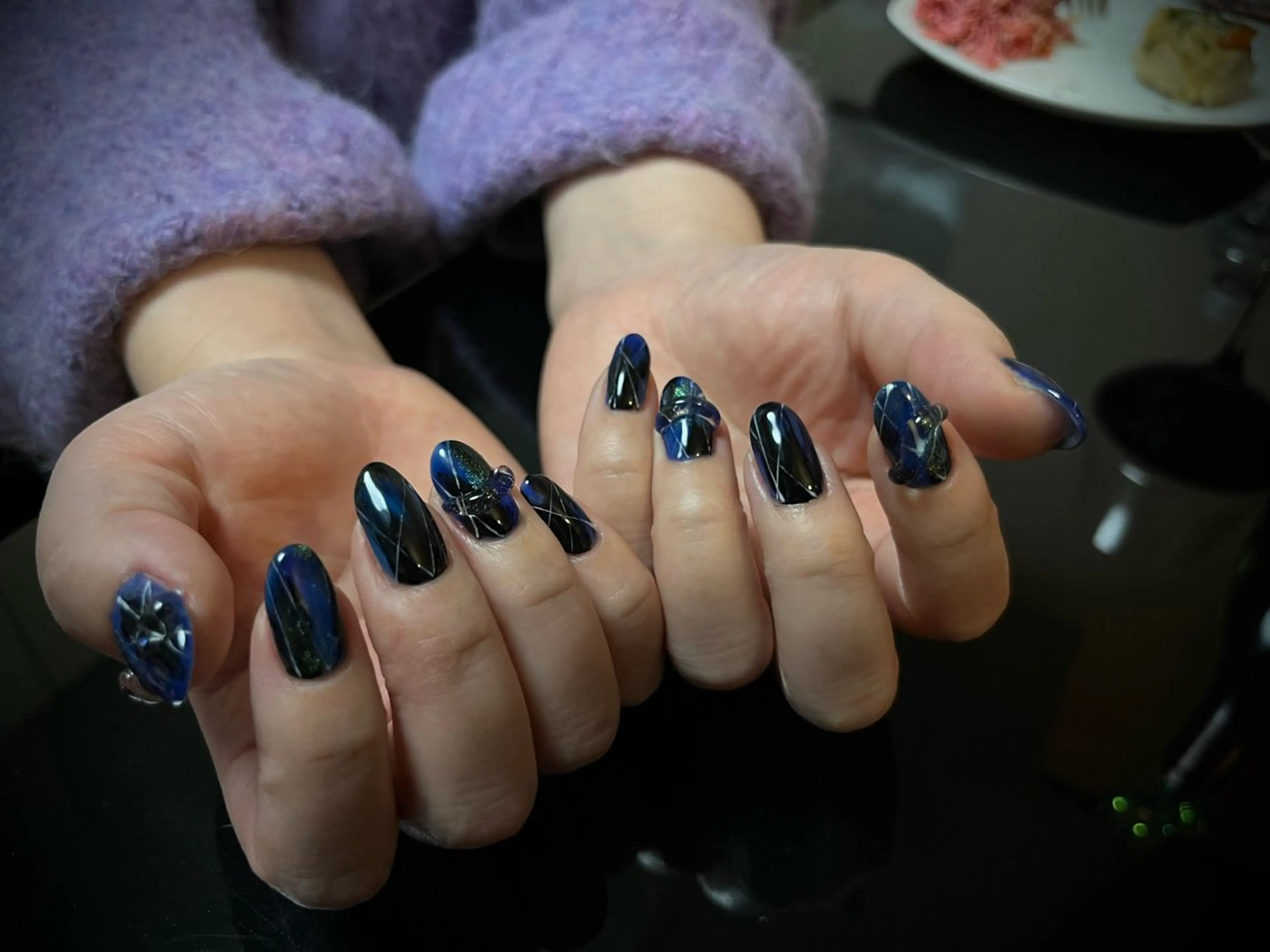 ネイル ブルー ジェルネイル マグネットネイル 持ち込み ニュアンスネイル himitsukichi所属・himitsu kichiのネイルデザイン