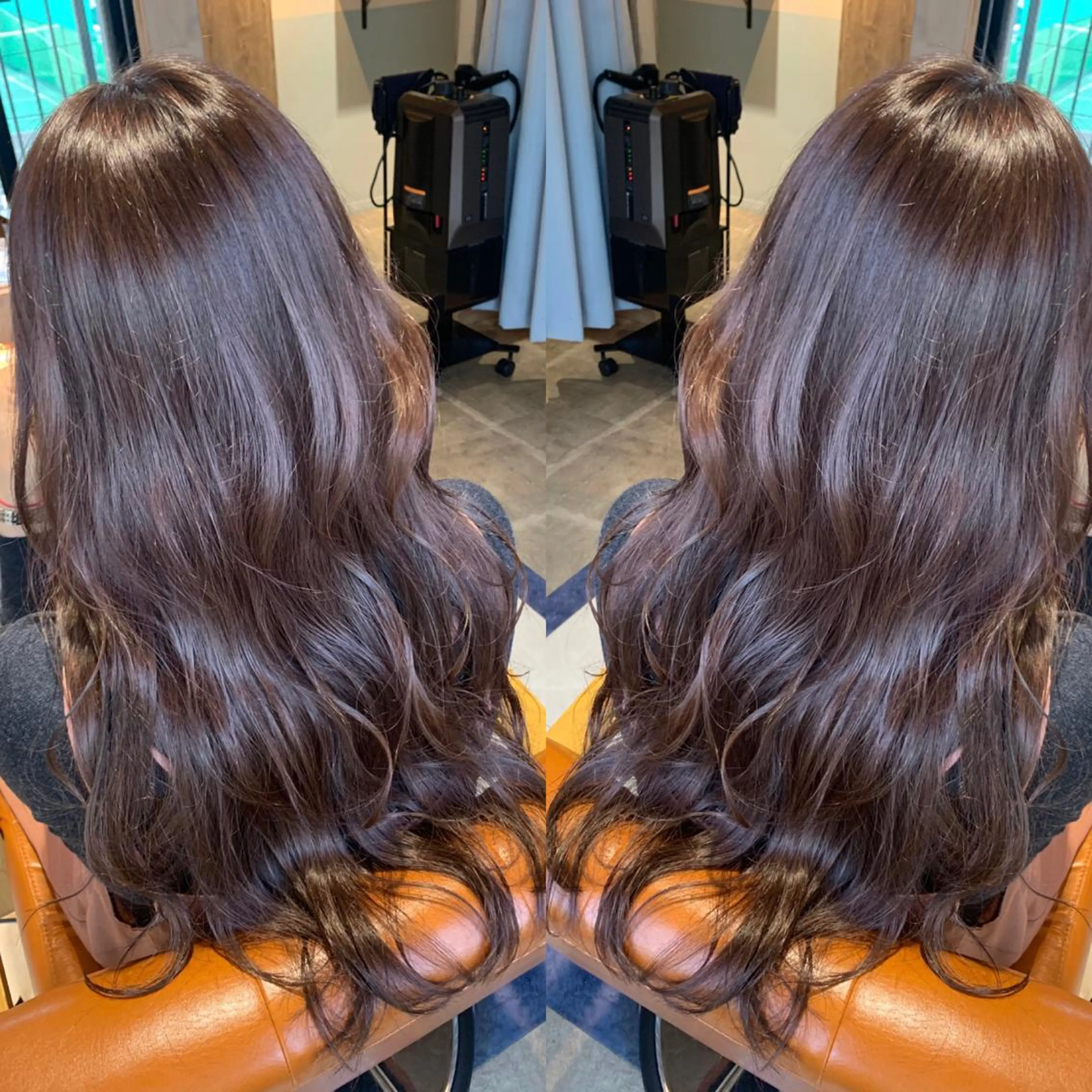 ロング カラー ベージュカラー ピンクカラー ピンクパープル パープルカラー 韓国🇰🇷 ✂︎hair 内田愛のヘアスタイル