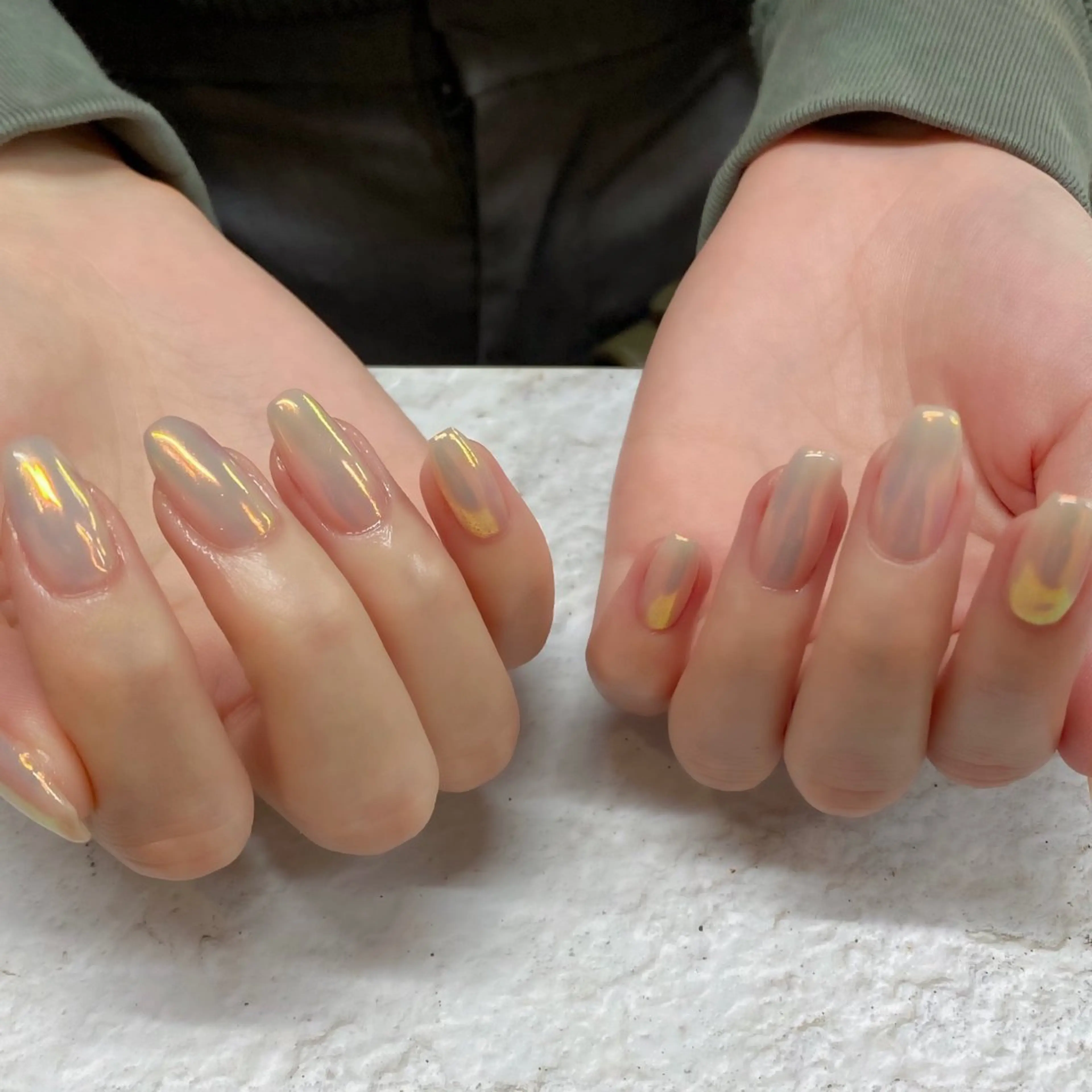 ネイル オーロラネイル ワンカラーネイル AlohaKapi Kazueのネイルデザイン