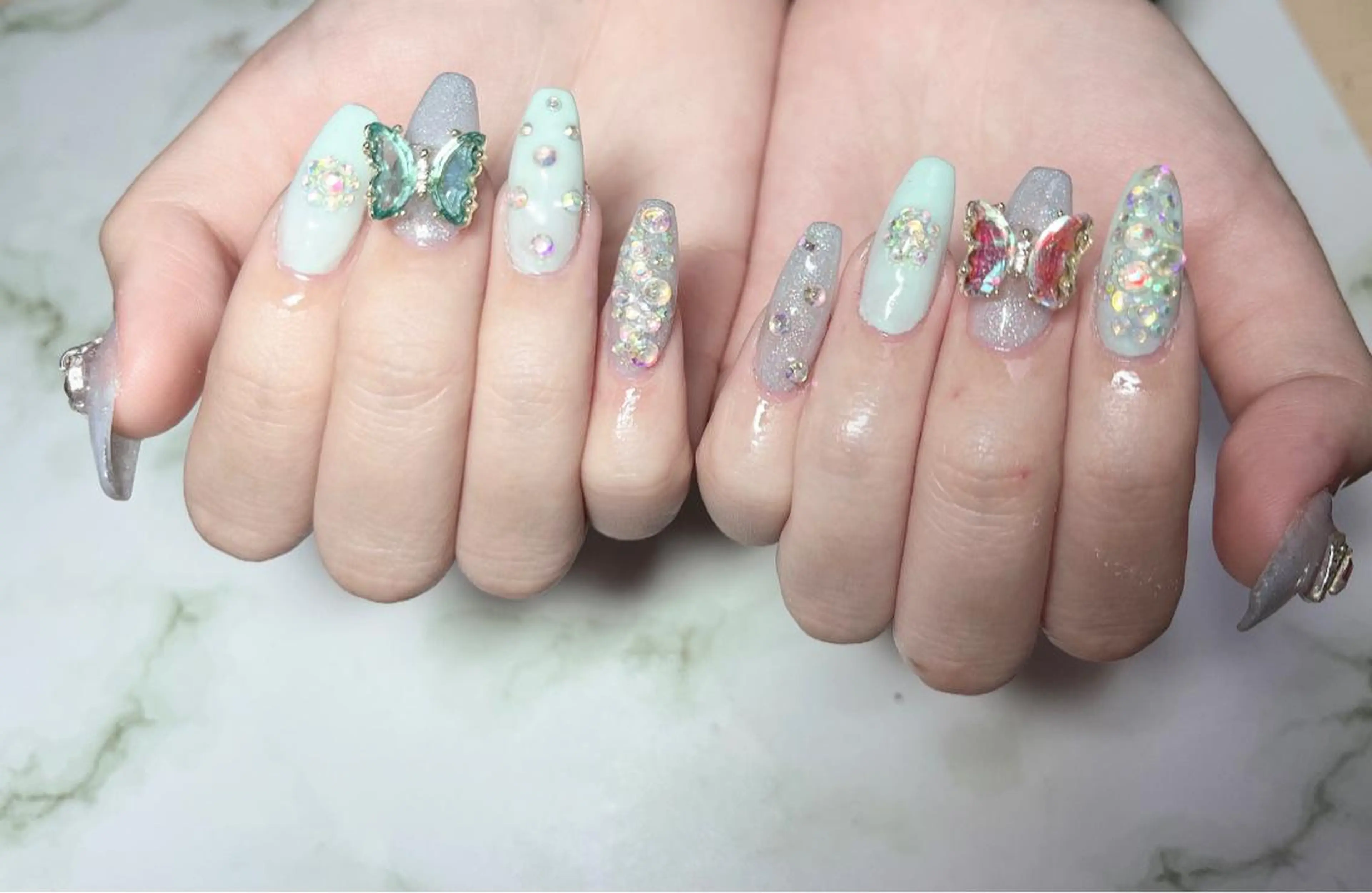 ネイル 長さ出し 春ネイル Mimi Nailのネイルデザイン