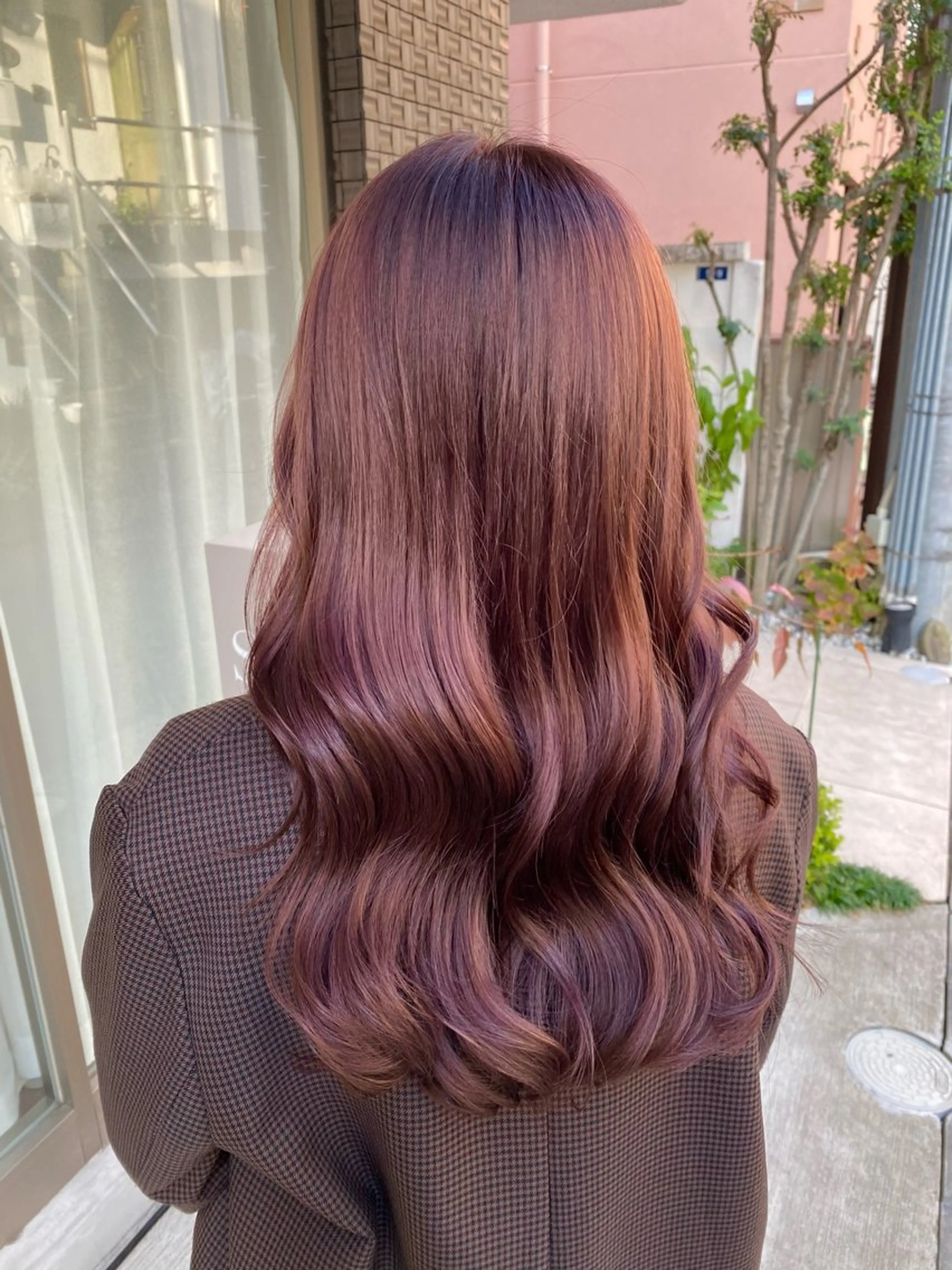 セミロング カラー ブリーチ ブラウンカラー ピンクカラー ピンクブラウン カット ヘアカラー トリートメント グレージュ/レイヤー /韓国ヘア/RISAのヘアスタイル