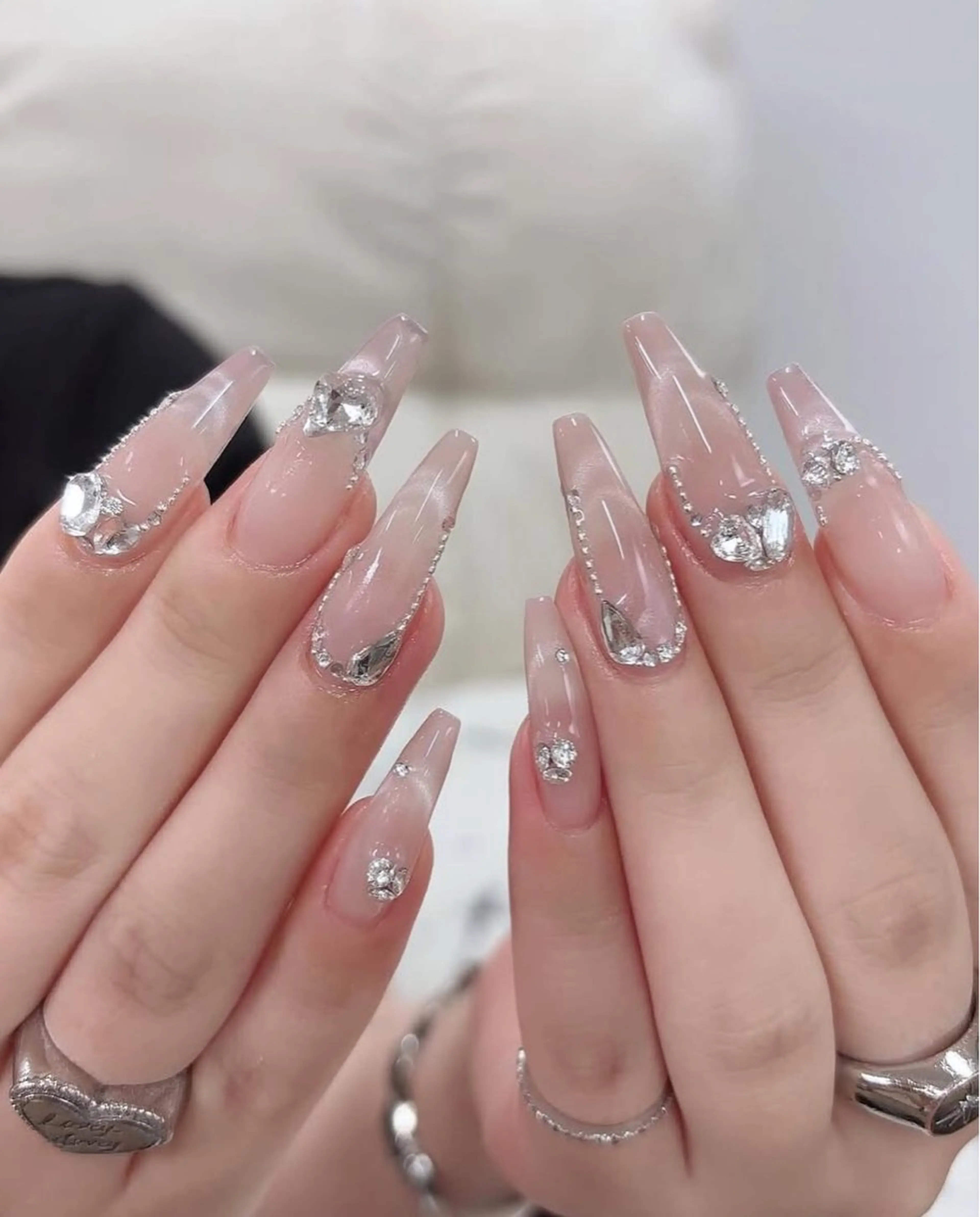 ネイル グラデーション ラメ(グリッター) マグネットネイル ミラーネイル ニュアンスネイル Lumi de nailsのネイルデザイン