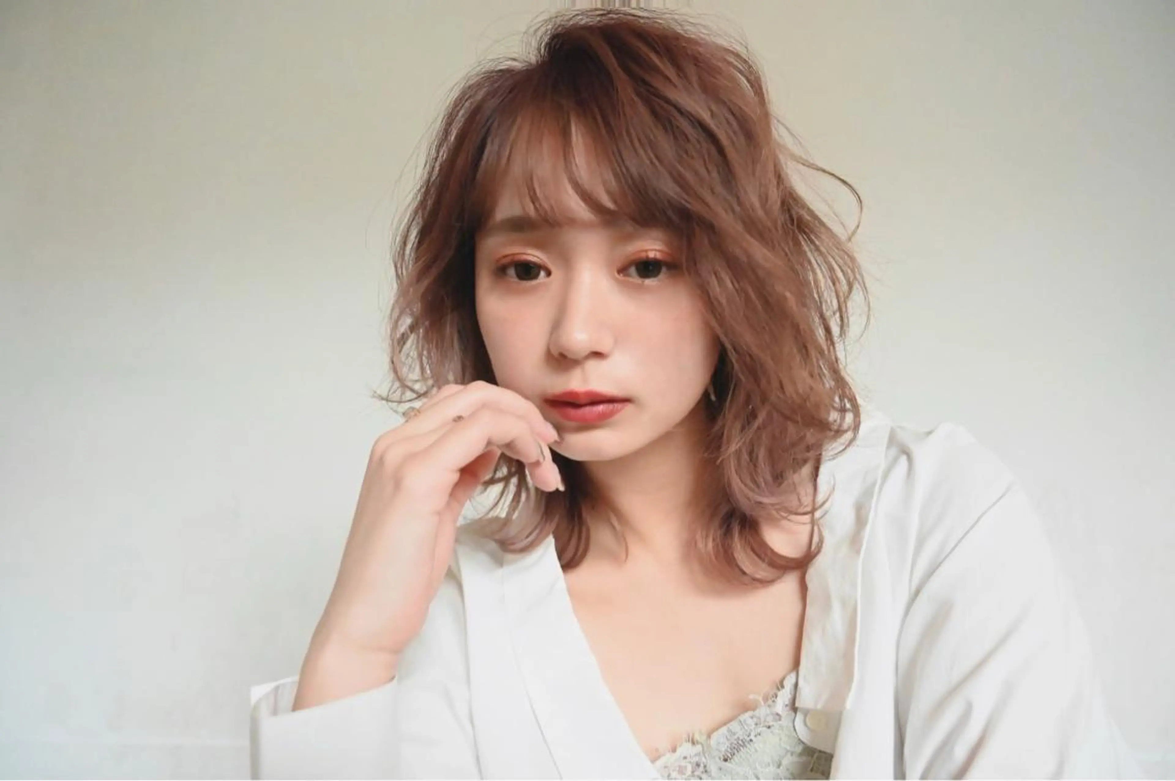 ミディアム カラー パーマ ミディアムパーマ 千 田のヘアスタイル