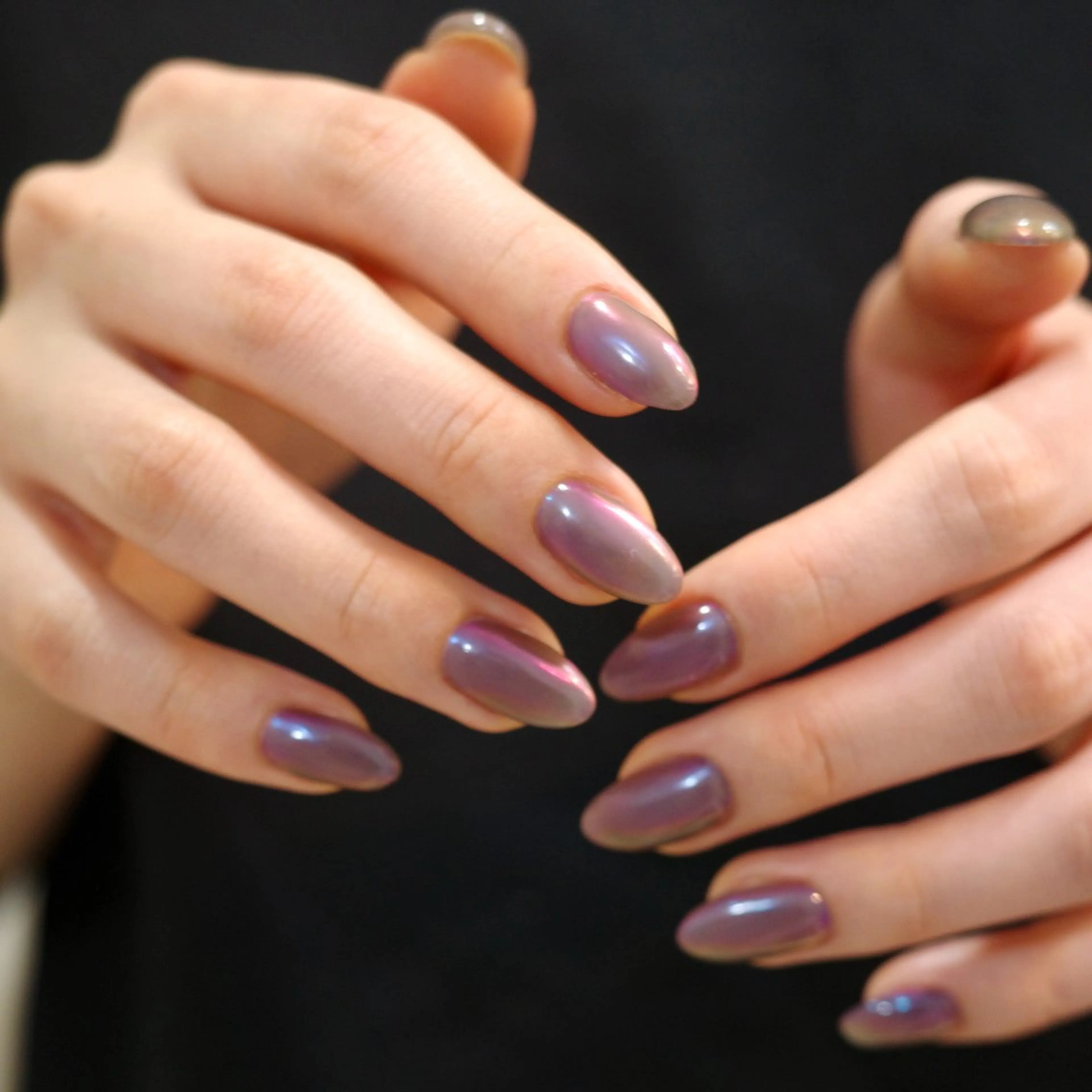 ネイル ブルー ジェルネイル グリーン ミラーネイル ワンカラーネイル ハンドネイル pointillé .ayaのネイルデザイン