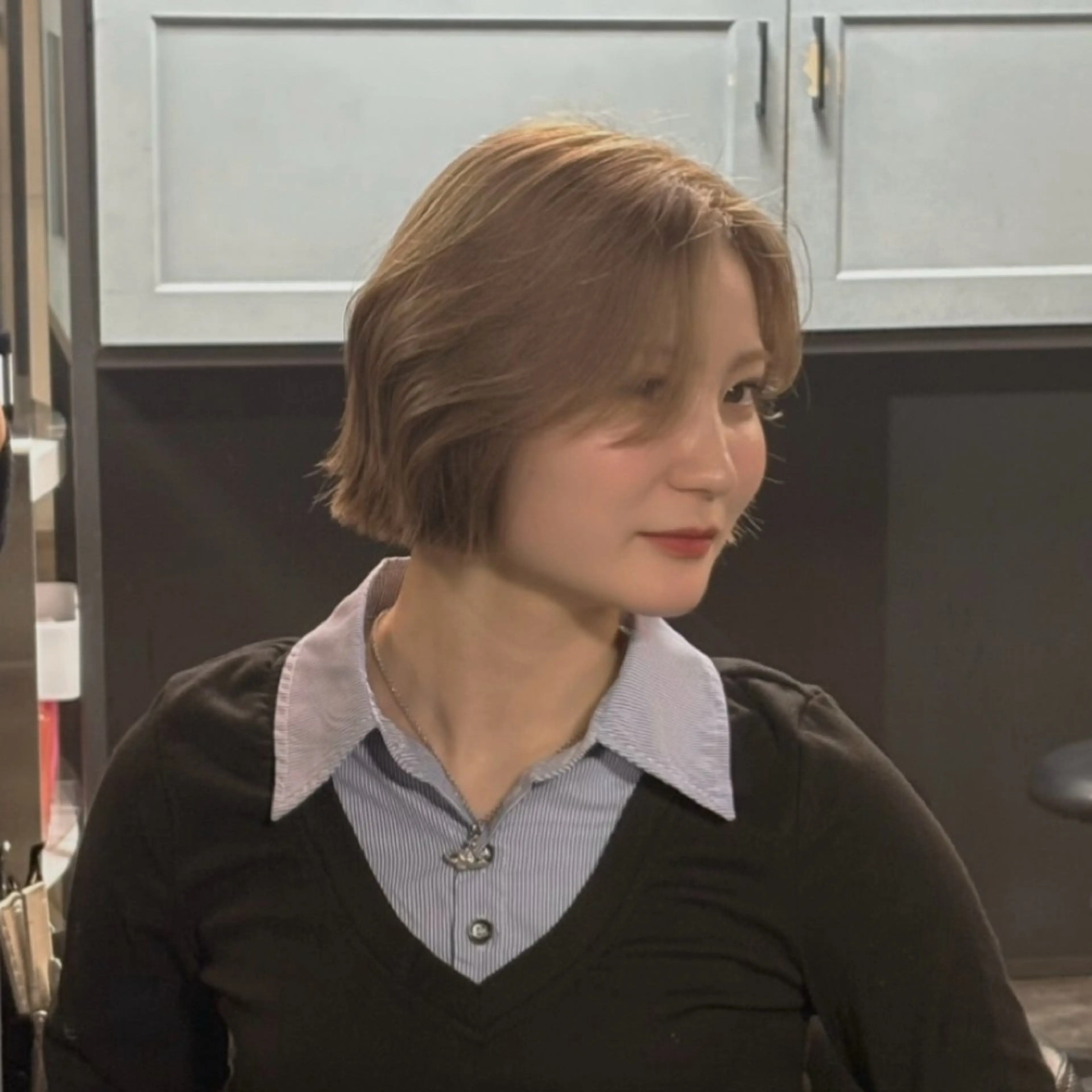 ショート ボブ カット 韓国カラー/縮毛矯正 /レイヤー🫧ユイカのヘアスタイル