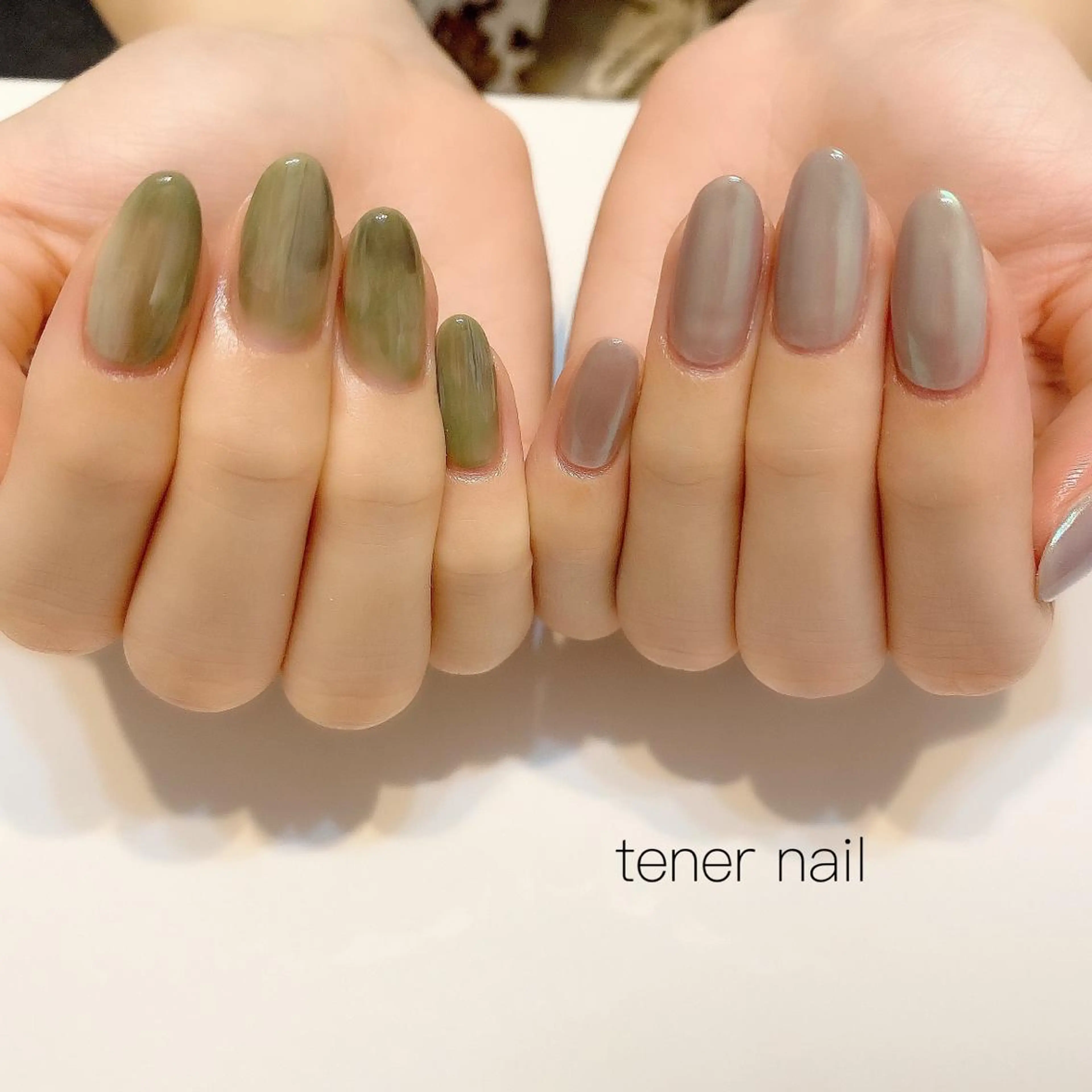 ネイル ミラーネイル ニュアンスネイル ピンク ピスタチオネイル テネルネイル tener nailのネイルデザイン