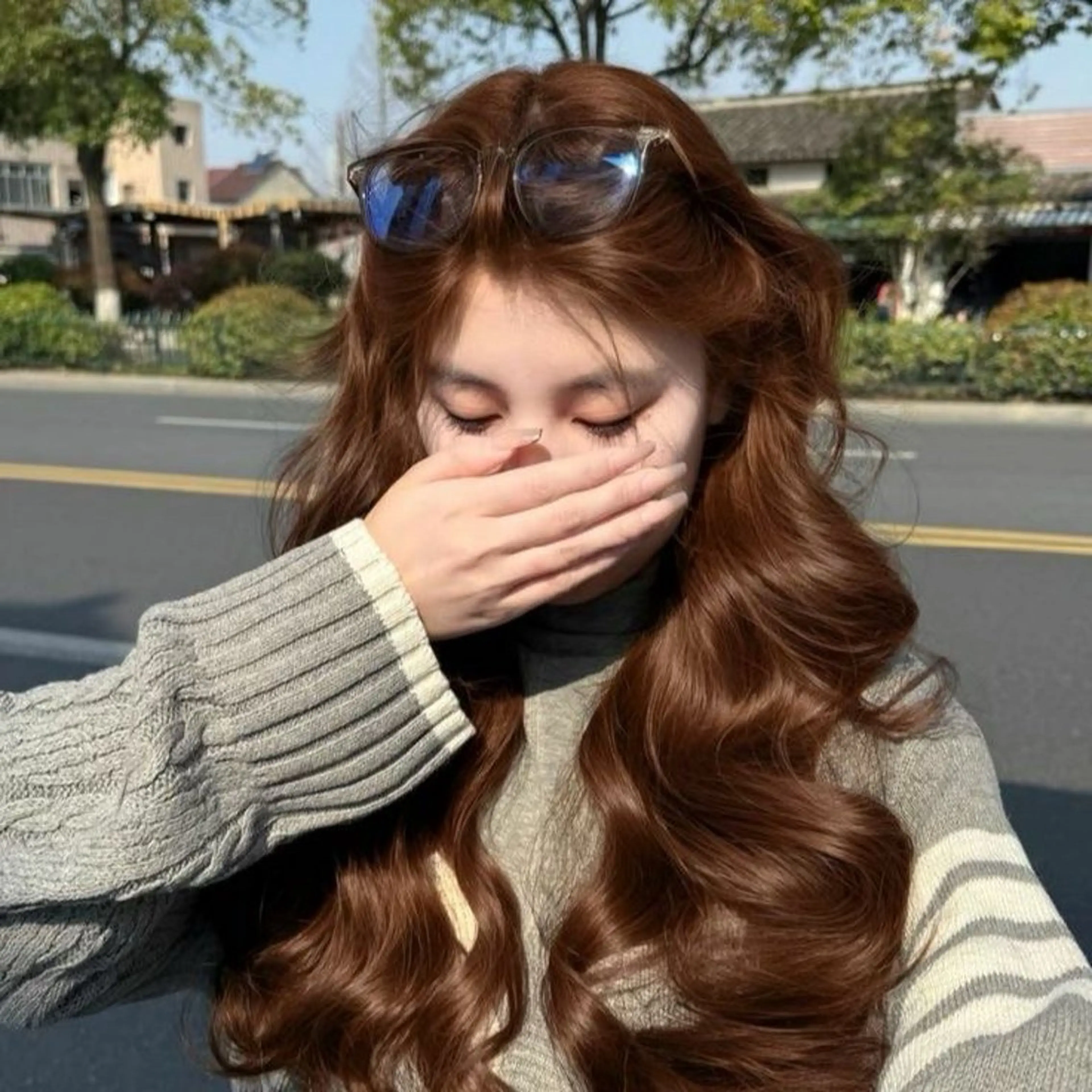 ロング カラー 透明感カラー 顔まわりレイヤー 韓国風ヘア レイヤーカット 小顔カット 透明感カラー✨🩵 韓国ヘアkanatoのヘアスタイル