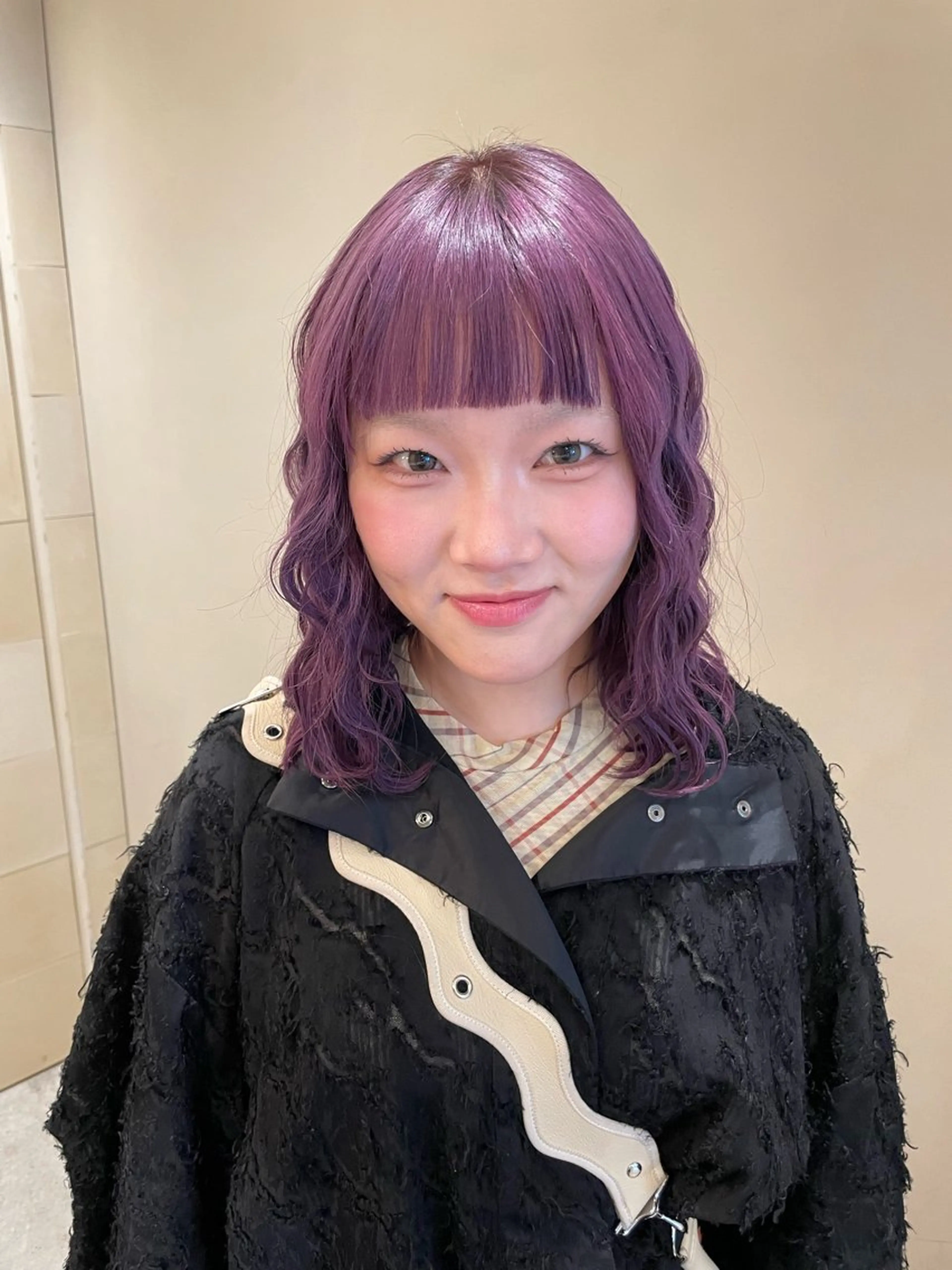 ミディアム カラー ラベンダーカラー ピンクカラー ピンクラベンダー ヘアカラー トリートメント HERMITAGE/ chihiroのヘアスタイル